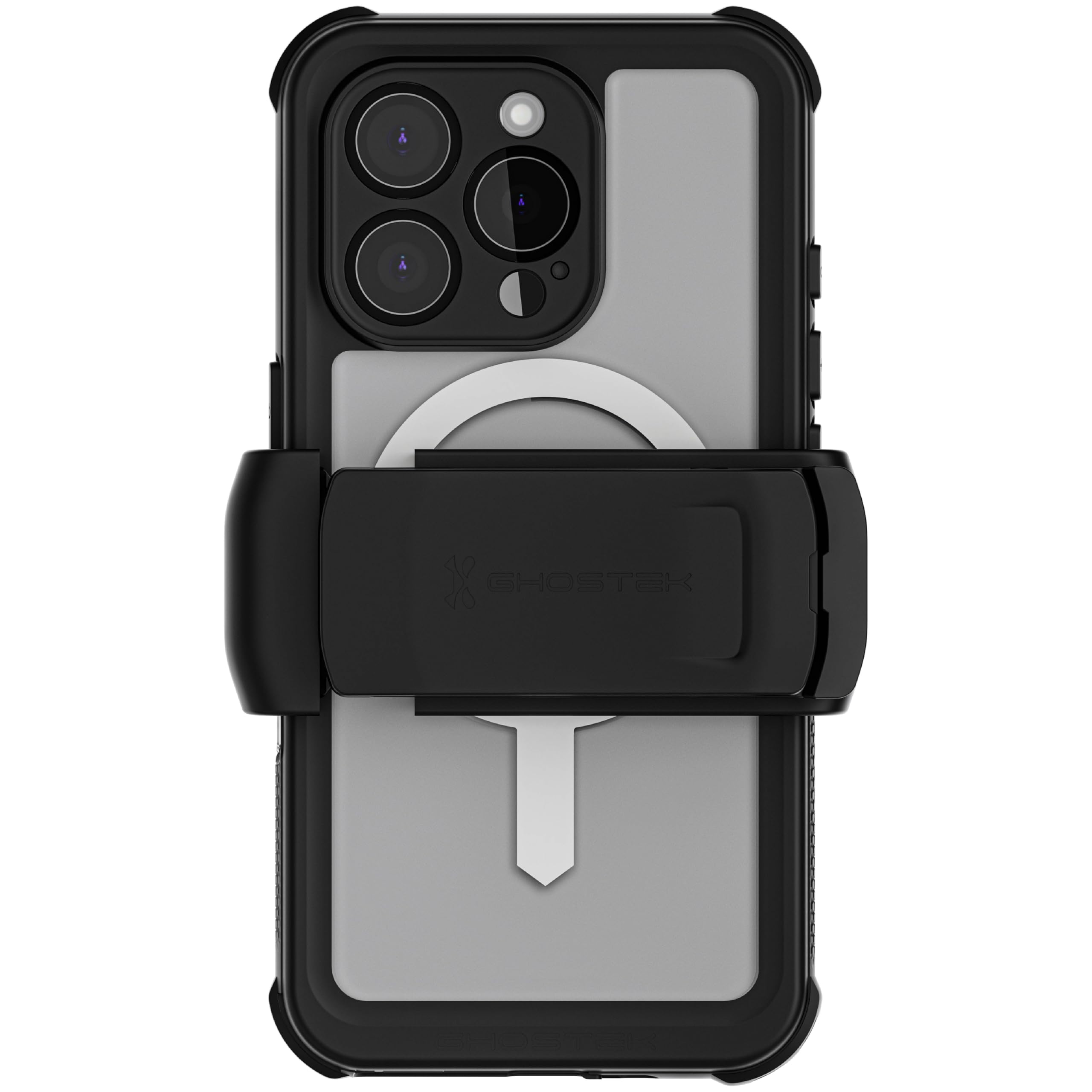 Ghostek Nautical Waterproof Apple iPhone 16 Pro Case with Holster Belt Clip - Screen and Camera Protector, MagSafe Compatible, R