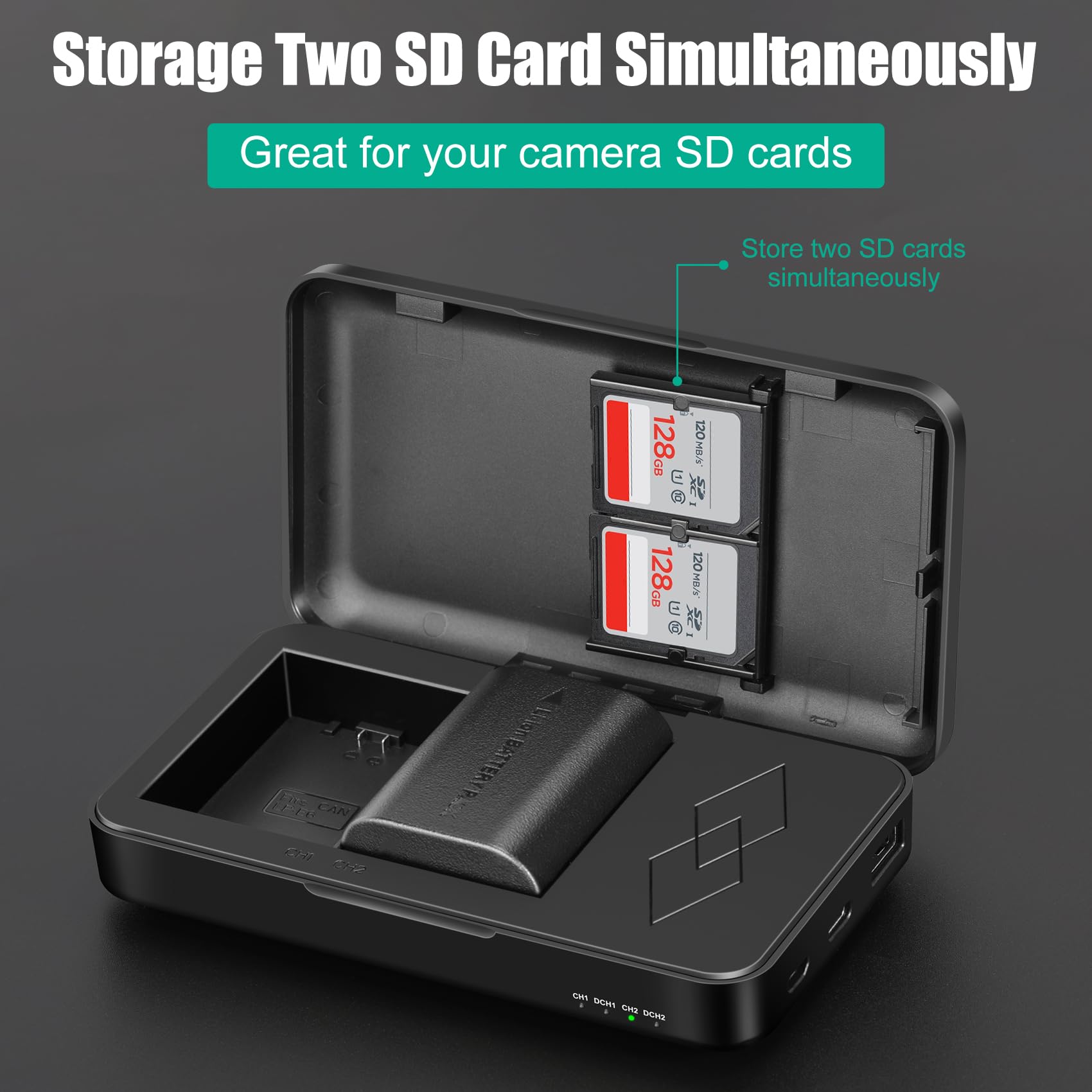 Jyjzpb 2 Pack Lp E6N Batteries And Lp E6 Battery Charger Case Fit For Canon Eos R, Eos R5, Eos 90D, Eos 60D, 70D, 80D, 5D Ii, 5D