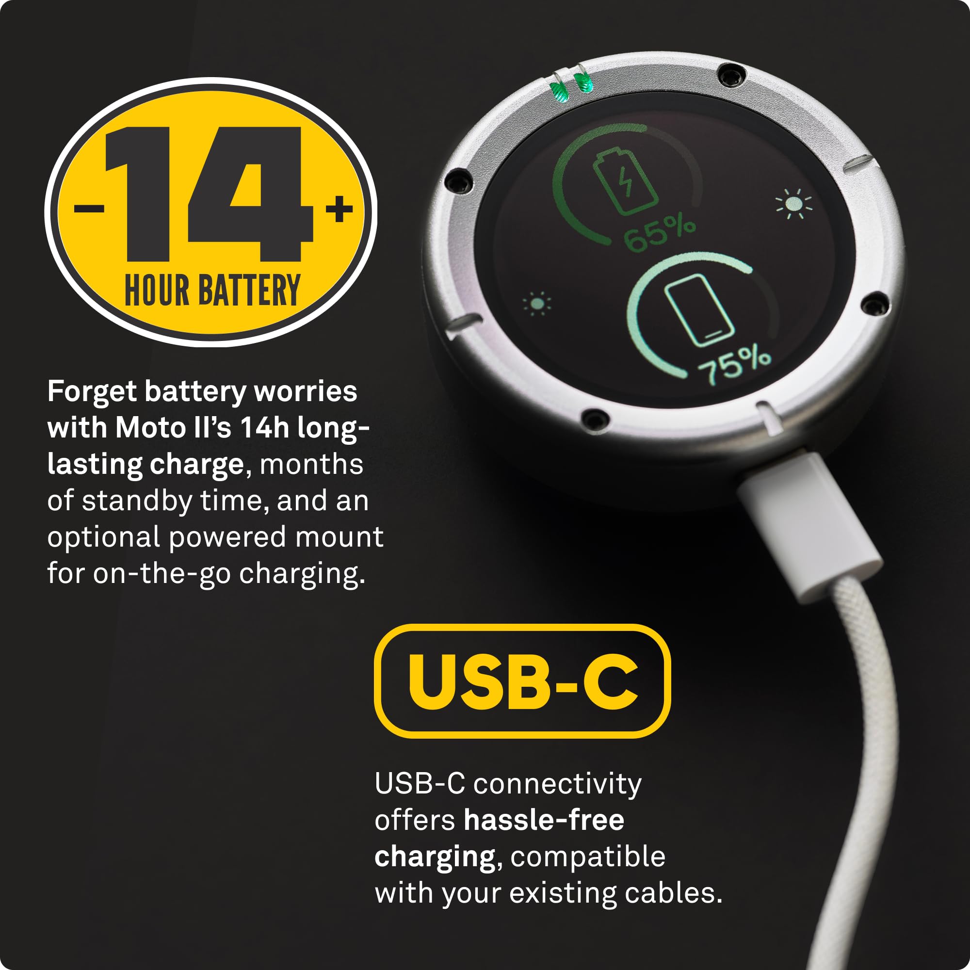 Beeline Moto Ii - Next Gen Motorcycle Gps Tracker | Compact Design, Waterproof Build, Simple Display & 14-Hour Battery |Glove Fr