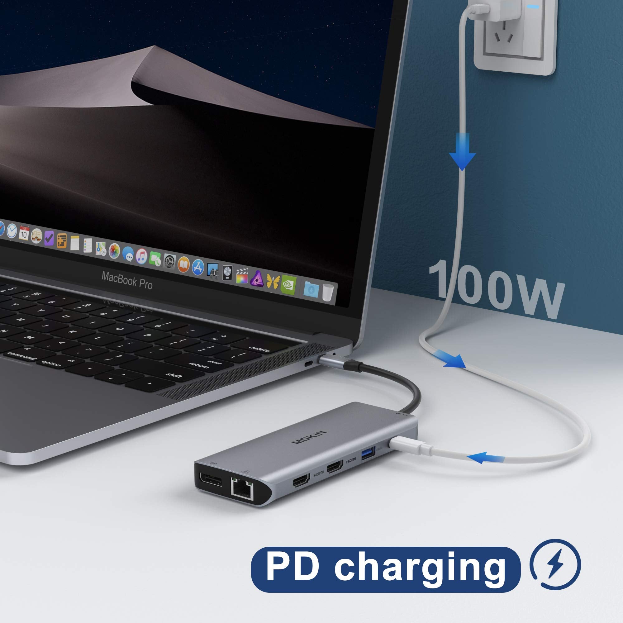 Usb C Docking Station Dual Monitors 13 In 1 Triple Display Usb C Hub For Windows With Dual Hdmi 4K, Dp, Pd Charger, Gigabit Ethe