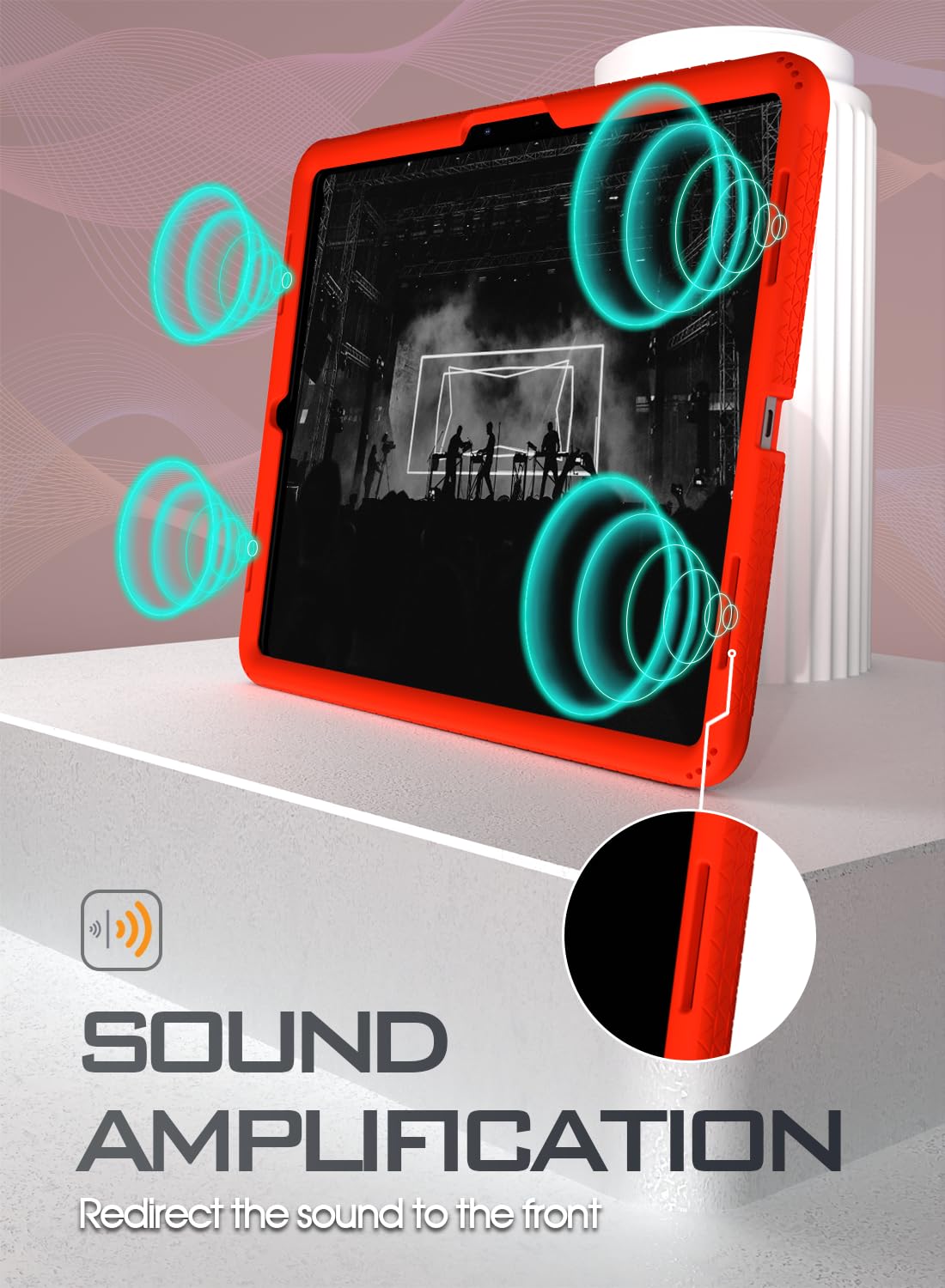 Poetic Turtleskin Case For Ipad Pro 13 Inch 2024 M4 7Th Gen, Heavy Duty Shockproof Rugged Kids Friendly Drop Protection Silicone Cover Case, Red