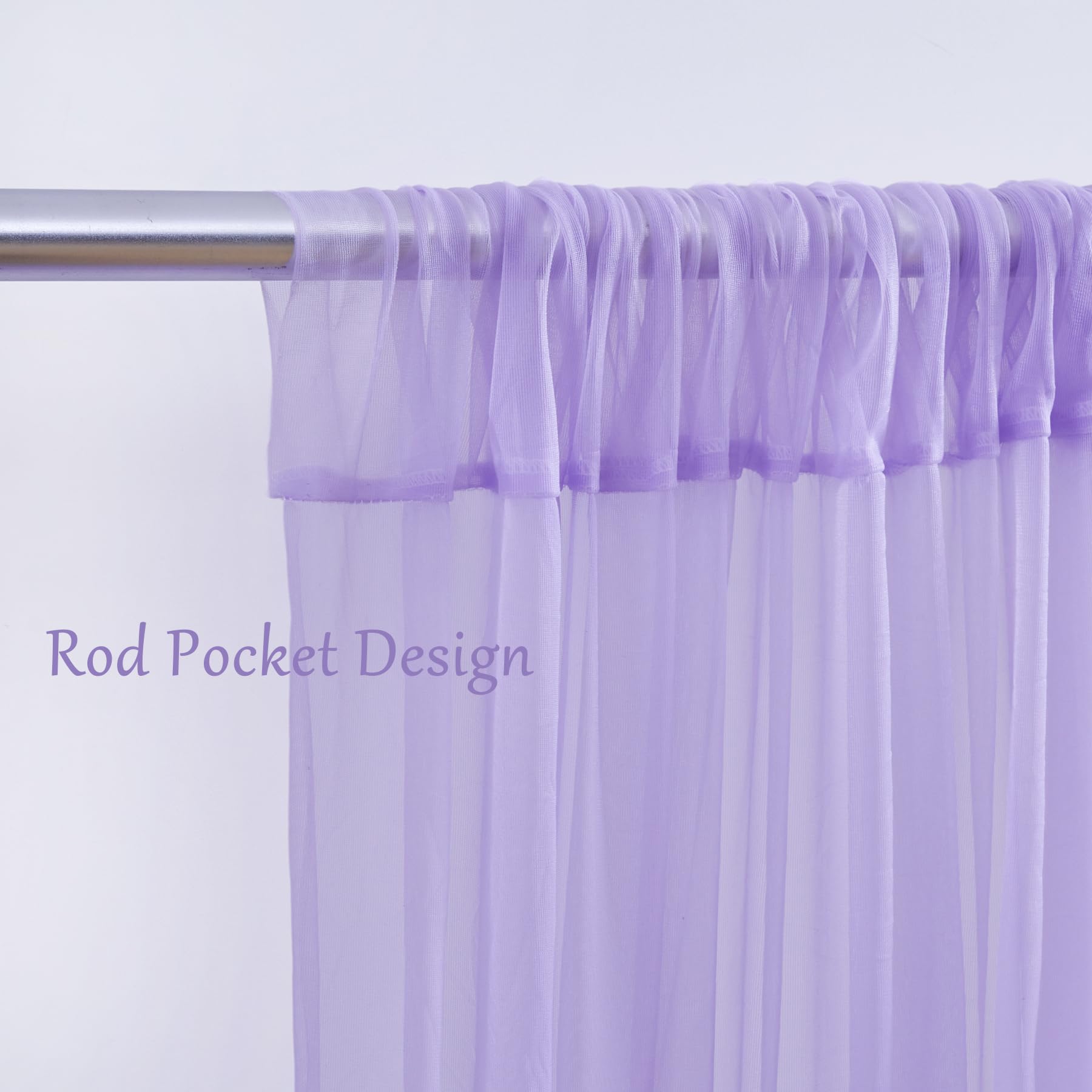 10X10 Purple Tulle Backdrop Curtains For Parties, Sheer Backdrop Curtain Wedding Photo Backdrop Drapes For Baby Shower Photograp