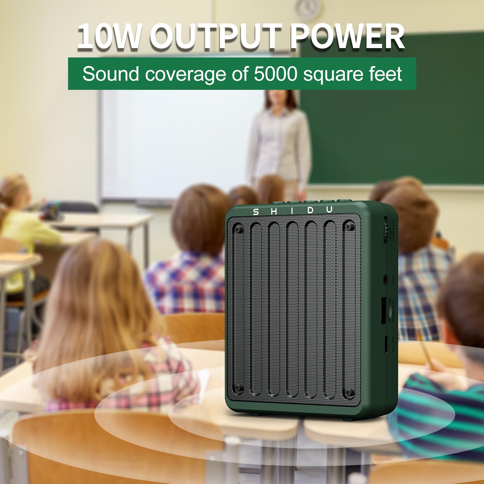 Shidu Bluetooth Voice Amplifier For Teachers, Portable Voice Amplifier With Wired Headset Microphone,Mini Personal Rechargeable