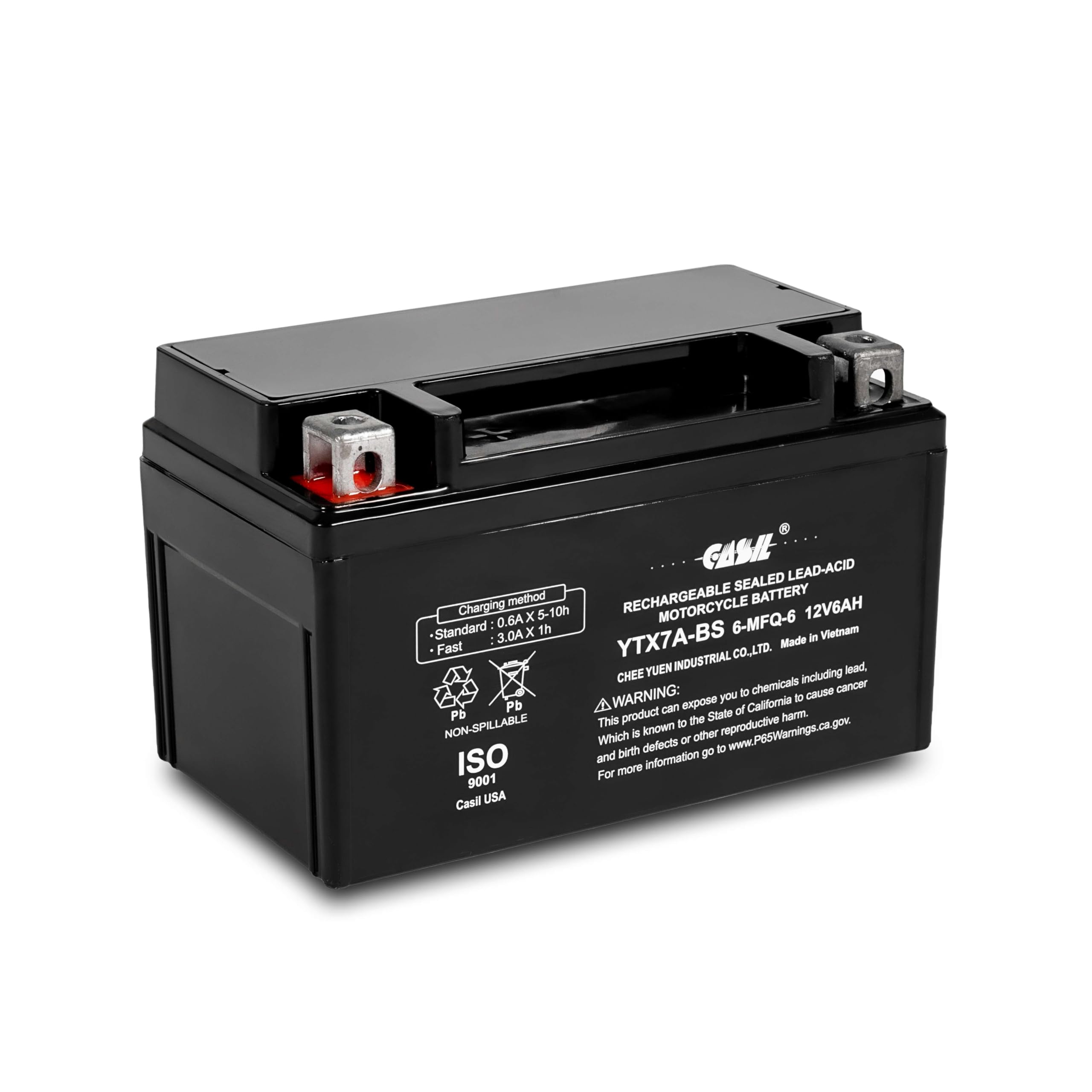 Ytx7A Bs Battery 12V 6Ah 105 Cca High Performance Agm Sla Power Sport Battery By Casil Battery