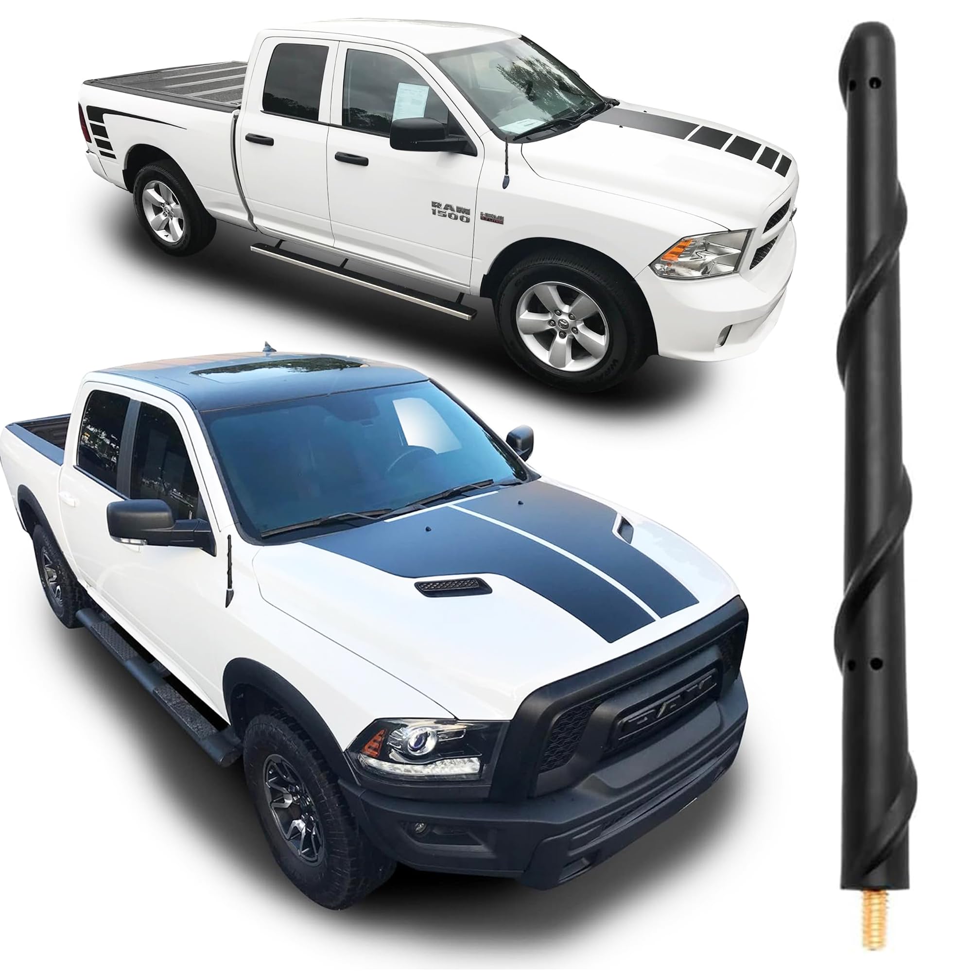 Basiker Short Antenna Fits For 2009 2024 Dodge Ram 1500 2500 3500 Accessories, Truck Dodge Ram Classic Warlock Car Wash Proof An