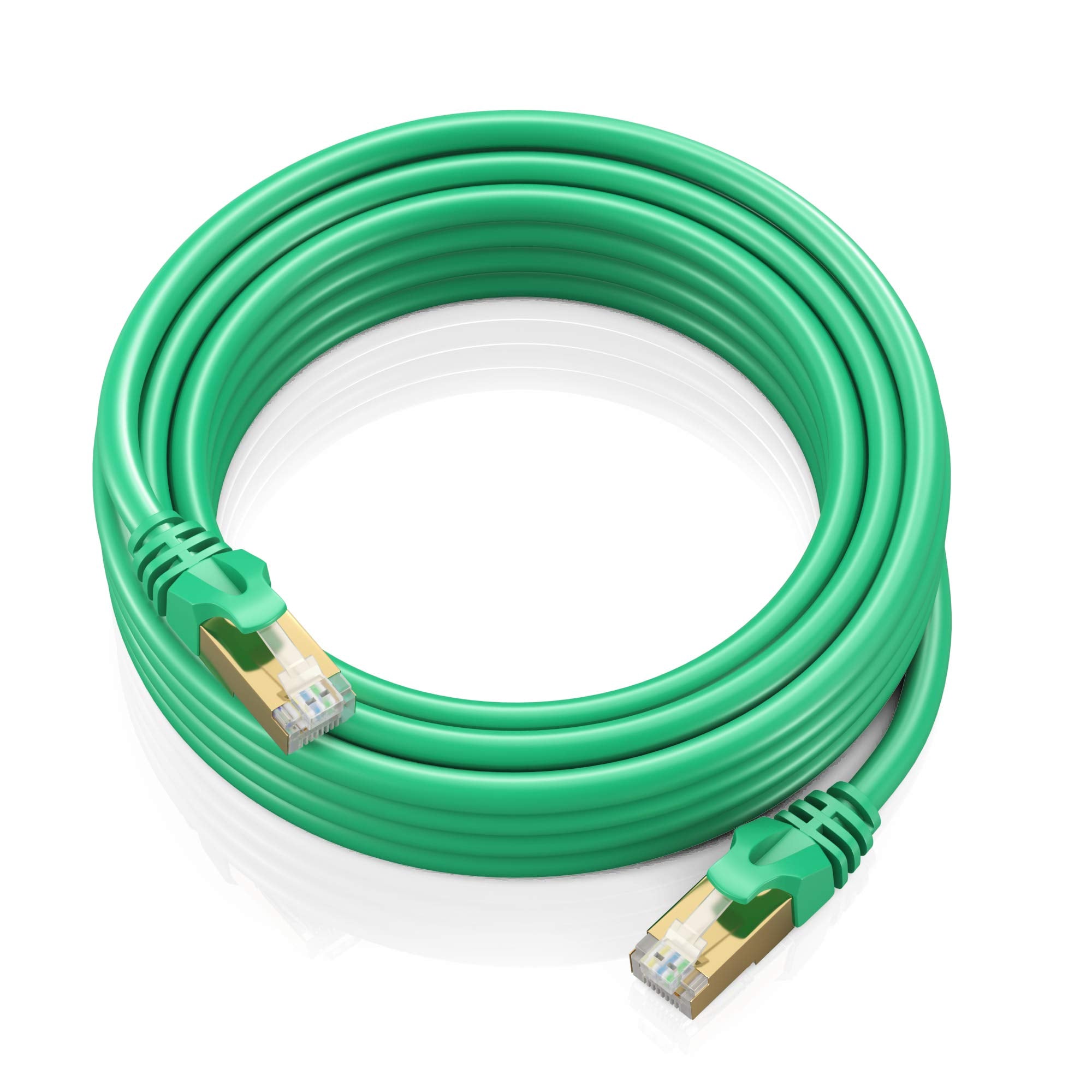 Cat 7 Ethernet Cable 20 ft  HighSpeed Internet & Network LAN Patch Cable, RJ45 Connectors  20ft / Green  Perfect for Gaming,