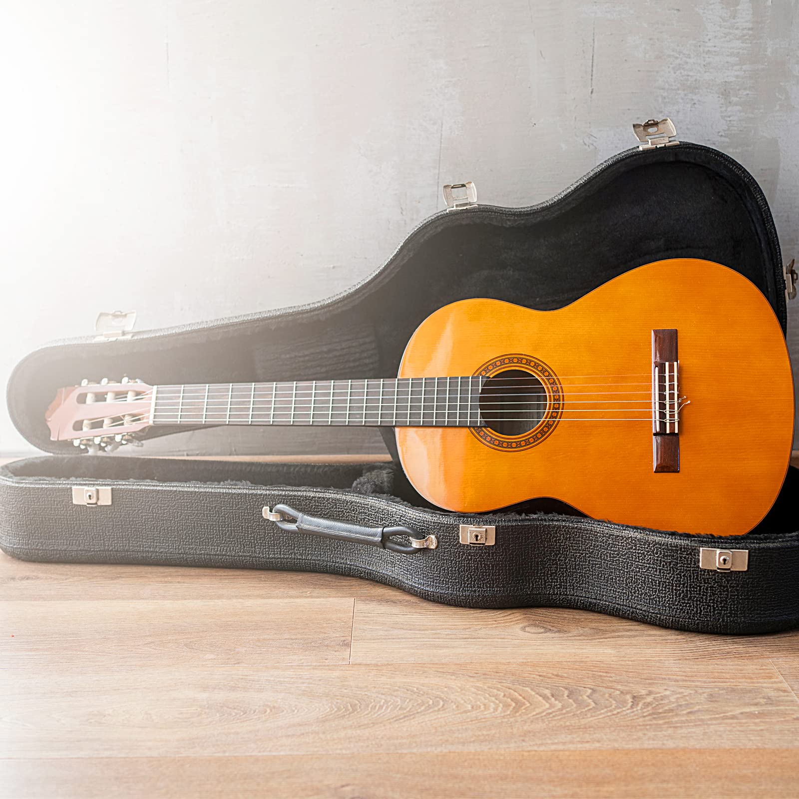 Patikil Guitar Tuners Machine Heads 3+3 Set Tuning Keys String Pegs For Classical Guitar Black Button