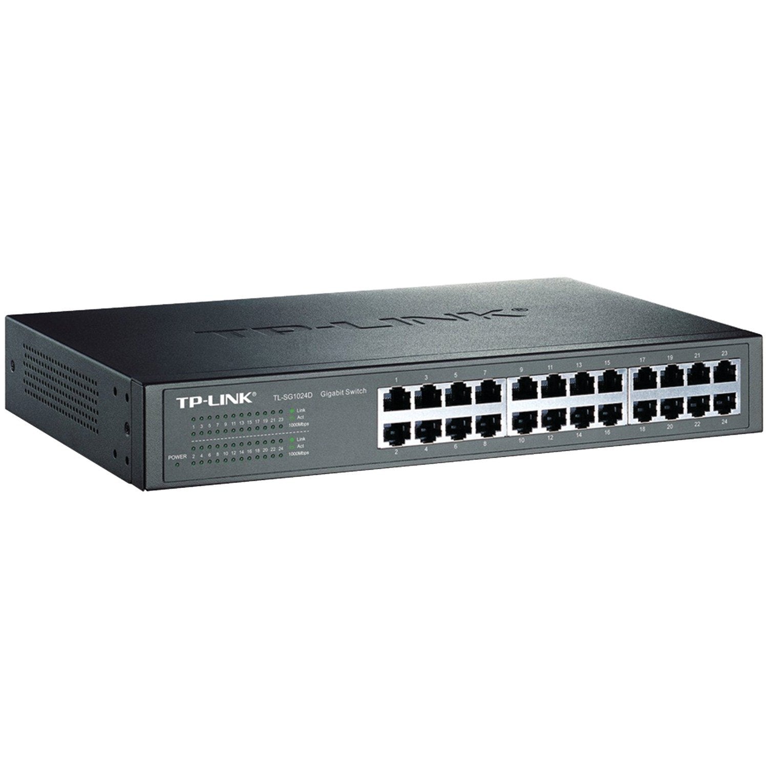 Tp Link 24 Port Gigabit Ethernet Unmanaged Switch | Plug And Play | Desktop/Rackmount | Fanless (Tl Sg1024D),Black