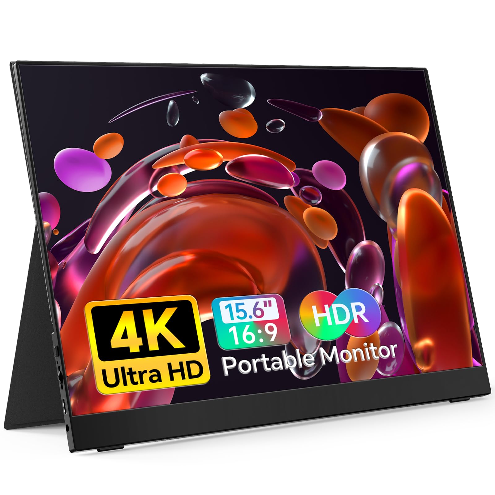 ForHelp True 4K Portable Monitor - 15.6inch UHD 3840  2160 100% sRGB USB-C HDMI External Second Monitor Portable IPS Screen Comp