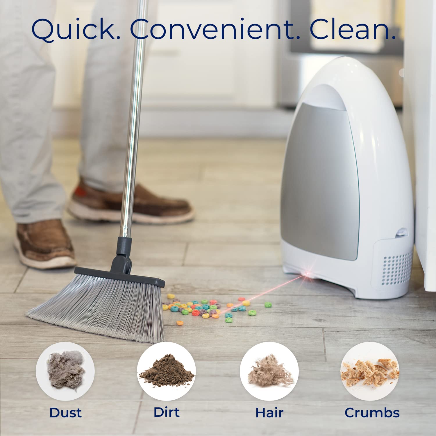 Eyevac Home Touchless Vacuum Automatic Dustpan   Great For Sweeping Pet Hair Food Dirt Kitchen   Ultra Fast & Powerful, Corded C