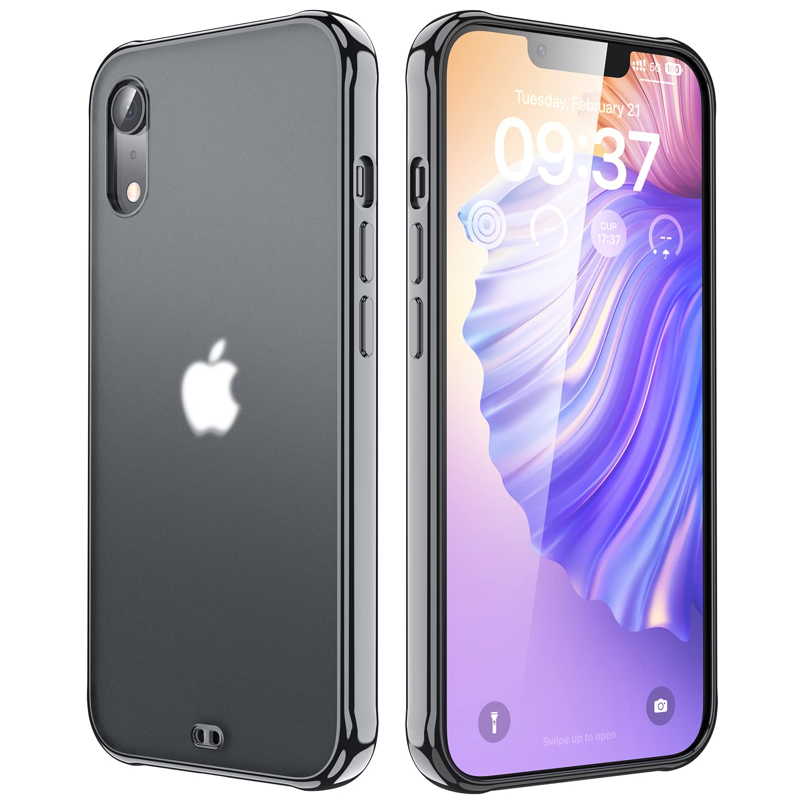 Oribox For Iphone Xr Case Black,Translucent Matte Case With Soft Edges, Lightweight,Iphone Xr Phone Black Case For Women Men Gir