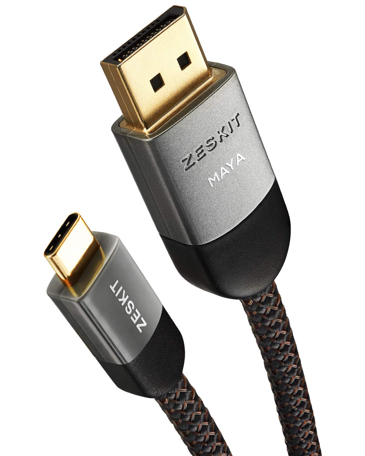 Zeskit Maya Bi Directional 32.4Gbps 8K30 5K60 4K120 1440P240 Usb C To Dp1.4 Cable Certified, 6Ft