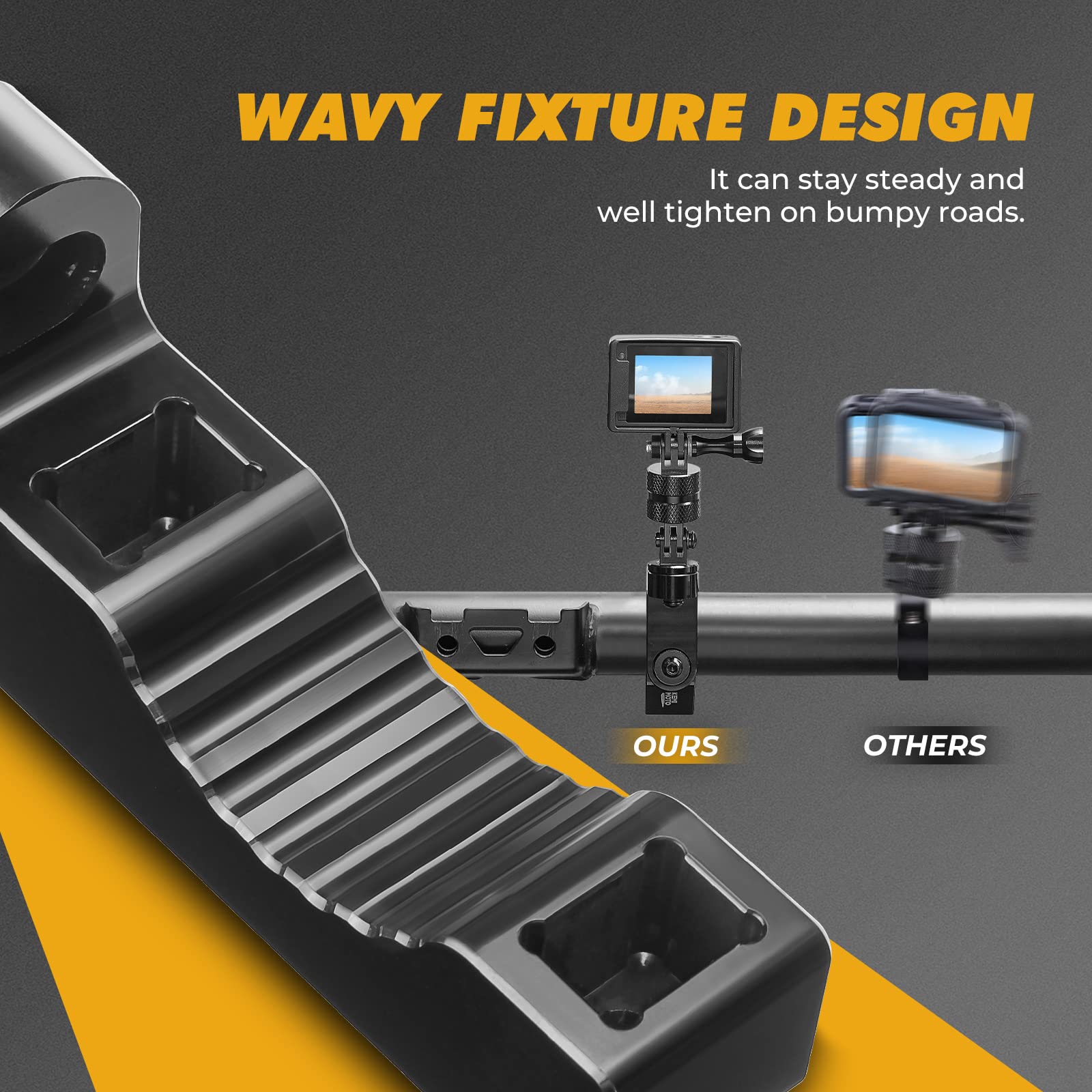 Kemimoto Multi Adjustable Utv Atv Camera Mount Compatible With Gopro Rzr Roll Bar Mount 1.65'' 2'' Aluminum Roll Cage Holder 360