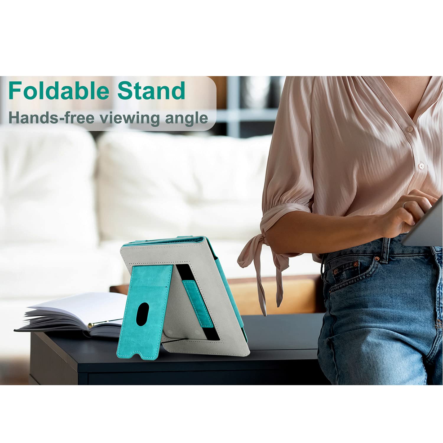 Rsaquar Case For 6.8'' Kindle Paperwhite (11Th Generation 2021) And Kindle Paperwhite Signature Edition, Slim Pu Leather Cover W