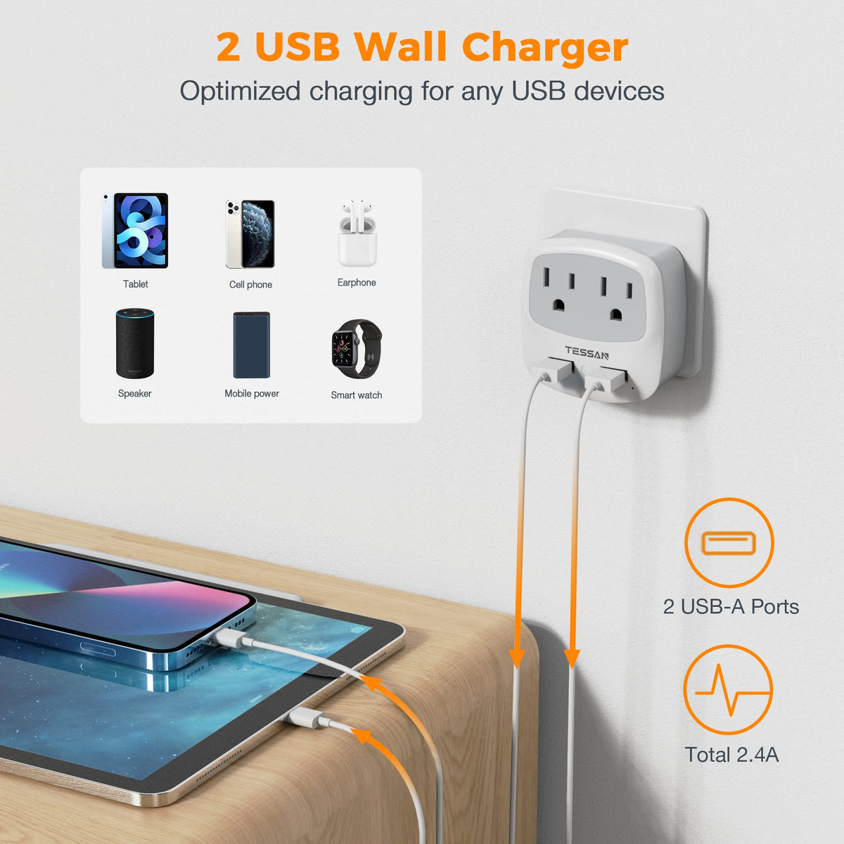 Tessan Israel Power Adapter, Type H Travel Plug Converter Adaptor With ...