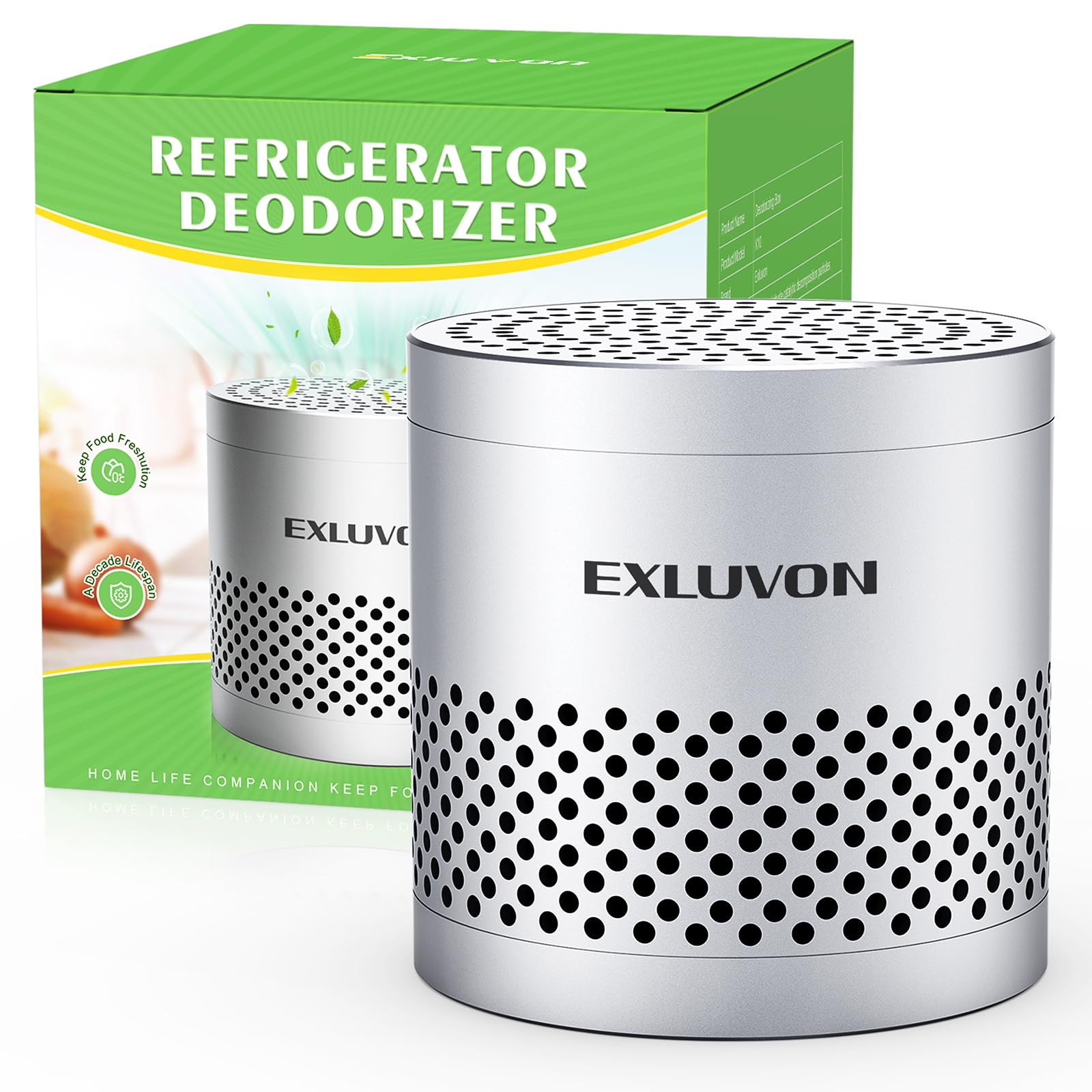 Exluvon Fridge Deodorizer, Lasts For 10 Years Refrigerator Deodorizer Odor Eliminator,Travel Size Air Purifiers, More Effective