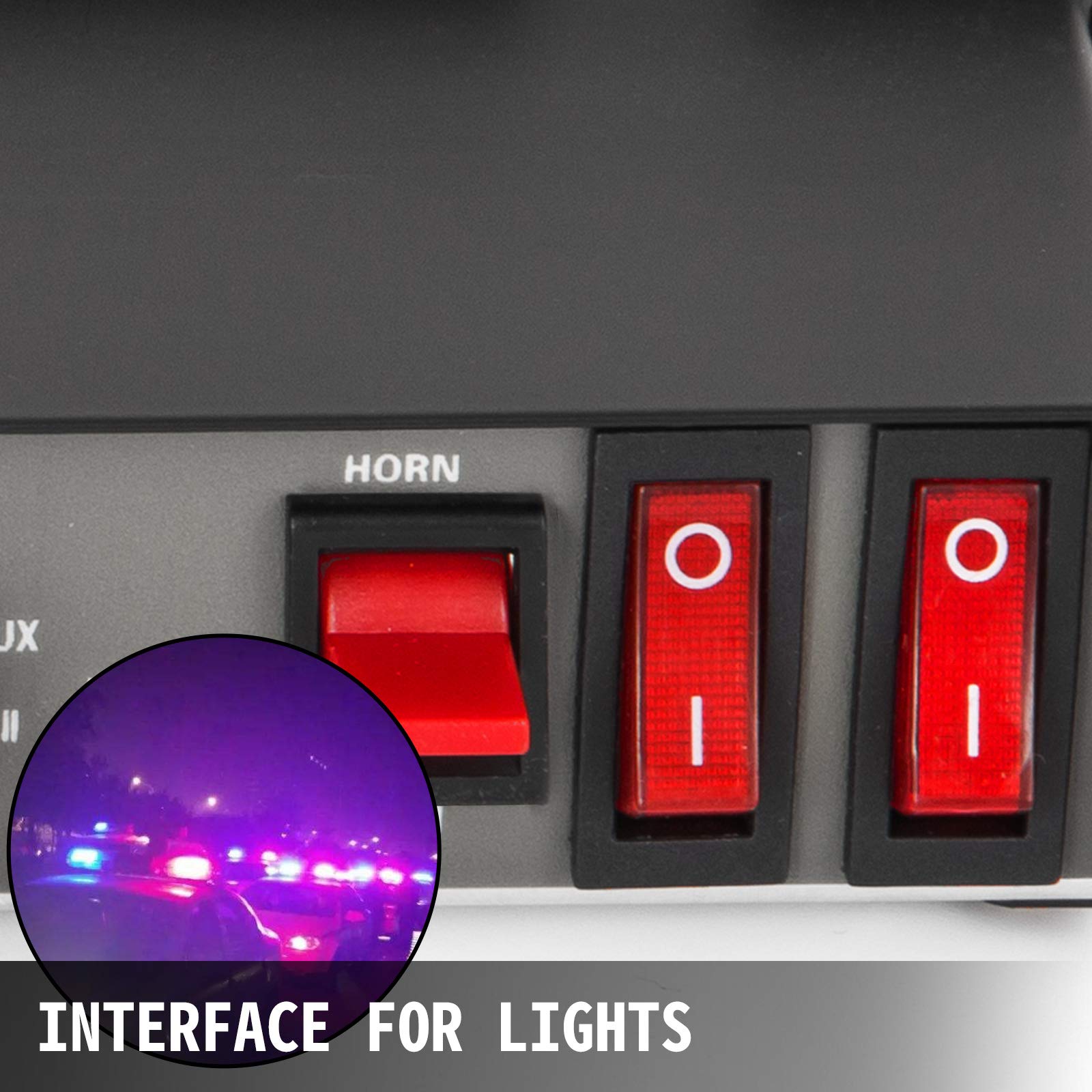 Mophorn 200W Siren Bundle 8 Tones Emergency Warning Siren With Pa Speaker Mic System Vehicle Siren Box Fit For Police, Ambulance, Fire Fighting And Engineer Vehicles