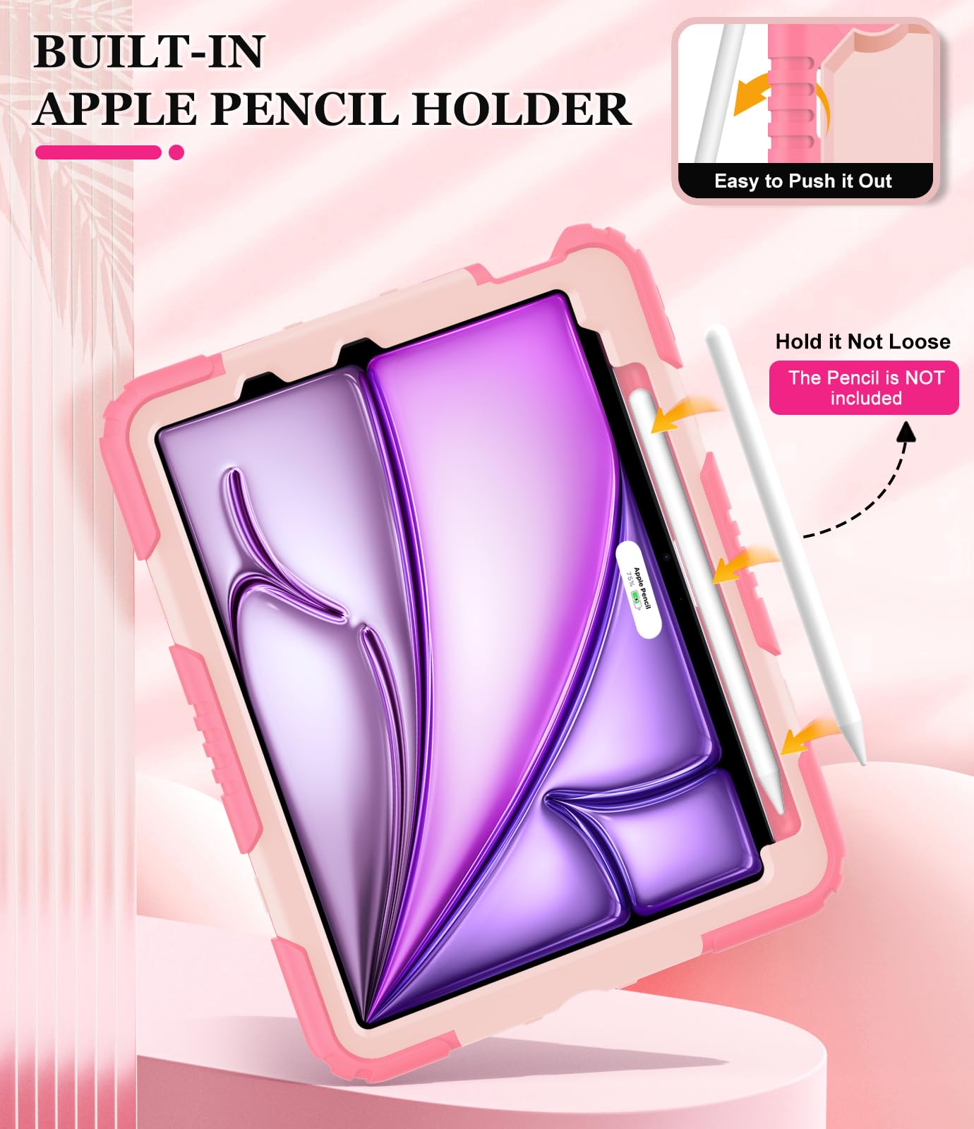 Okp Case For Ipad Air 11 Inch M2 2024 (Air 6Th), For Ipad Air 5Th/4Th Generation (2022/2020) 10.9'', Heavy Duty Rugged Air 6 5 4