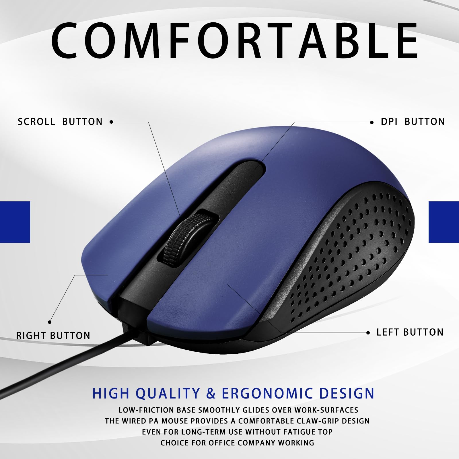 30 Pcs Usb Wired Mouse Computer 3 Button Mice Bulk Corded Usb Mouse For Pc Desktop Laptop Computer Office School Home Classroom