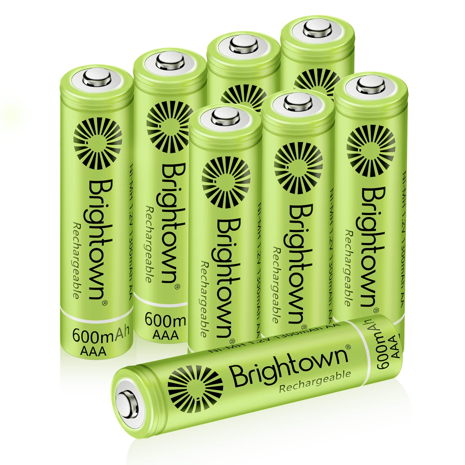 Brightown Rechargeable Aaa Batteries, 600Mah Nimh Precharged Triple A Solar Batteries For Solar Lights And Household Devices
