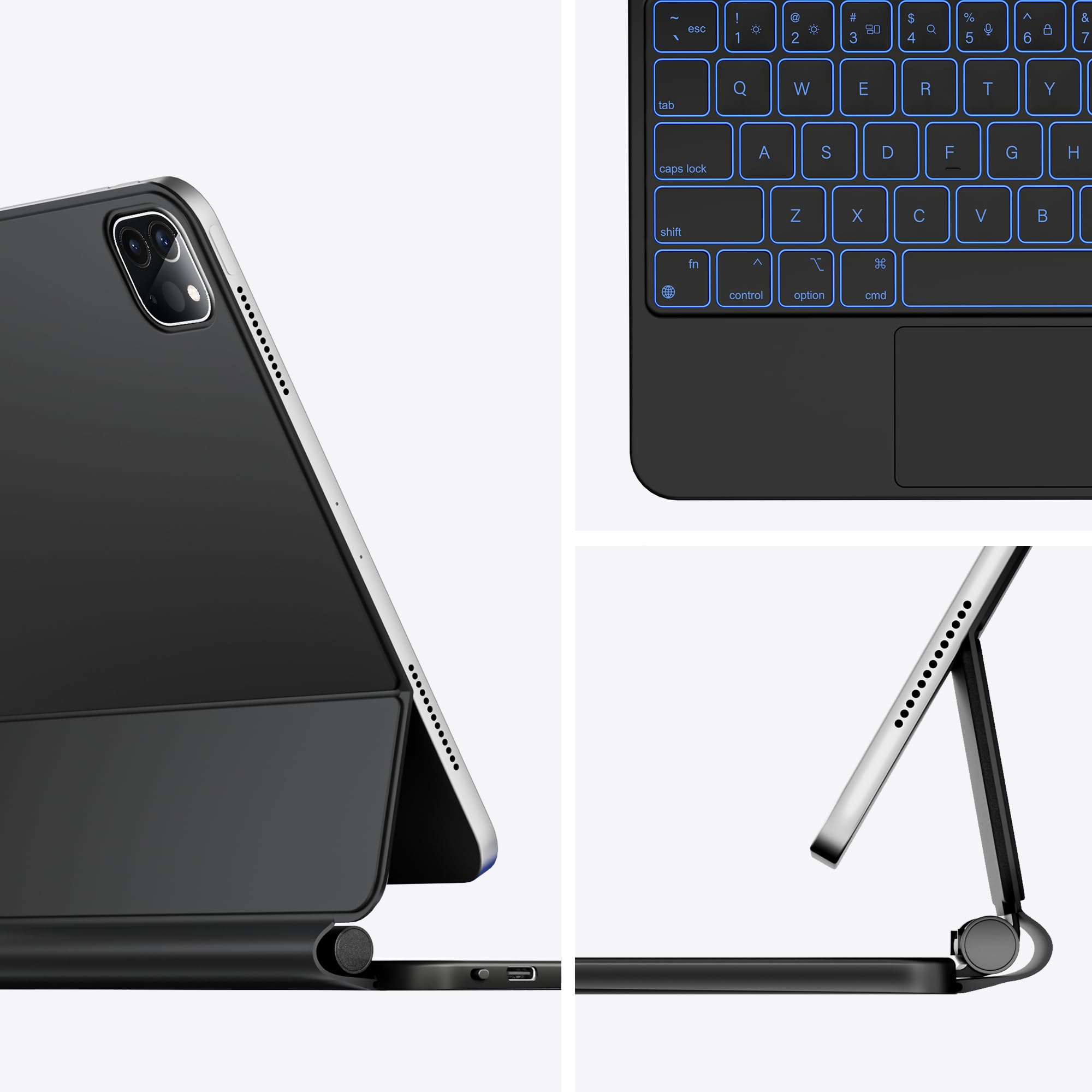 Nimin Keyboard Case For Ipad Air 11 Inch 2024 (M2),Ipad Air 5Th/4Th Gen And Ipad Pro 11 Inch (4Th/3Rd/2Nd/1St Gen) Case With Key