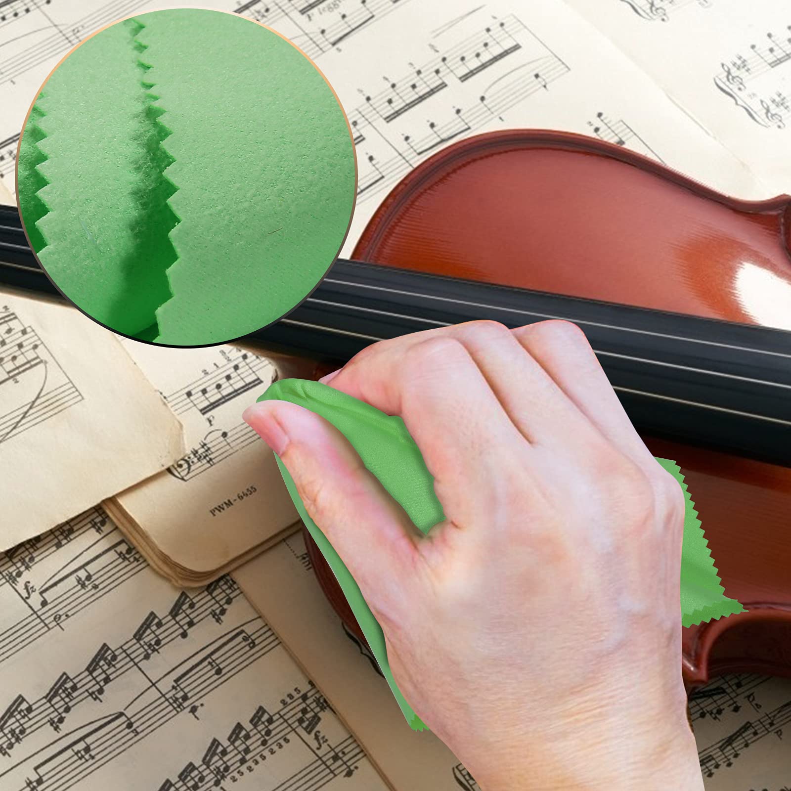 Hricane 4 Pack 12''X12'' Guitar Cloths Ultrafine Fiber Suede Plush Polishing Cloths For Musical Instruments Premium Polishing &