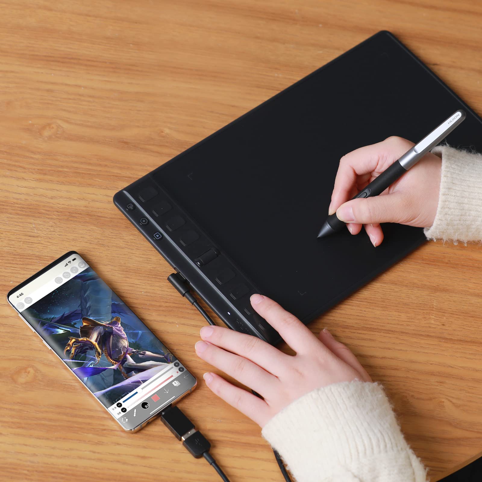 2023 Huion Inspiroy 2 Medium Drawing Tablet With Scroll Wheel 8 Customized Keys Battery-Free Stylus 60 Tilt Support For Digital