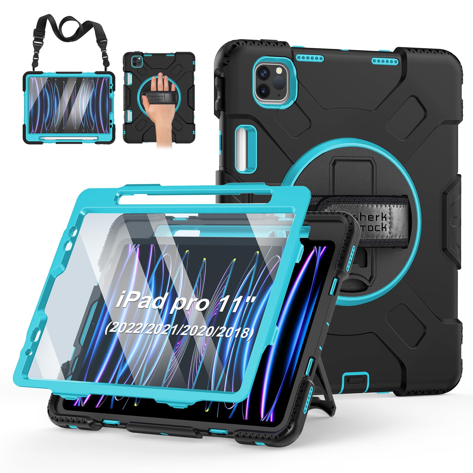 Case For Ipad Pro 11 2021 3Rd Generation/2022 4Th Gen: Heavy Duty Shockproof Silicone Protective Cover For Ipad 11 Inch 2020 & 2