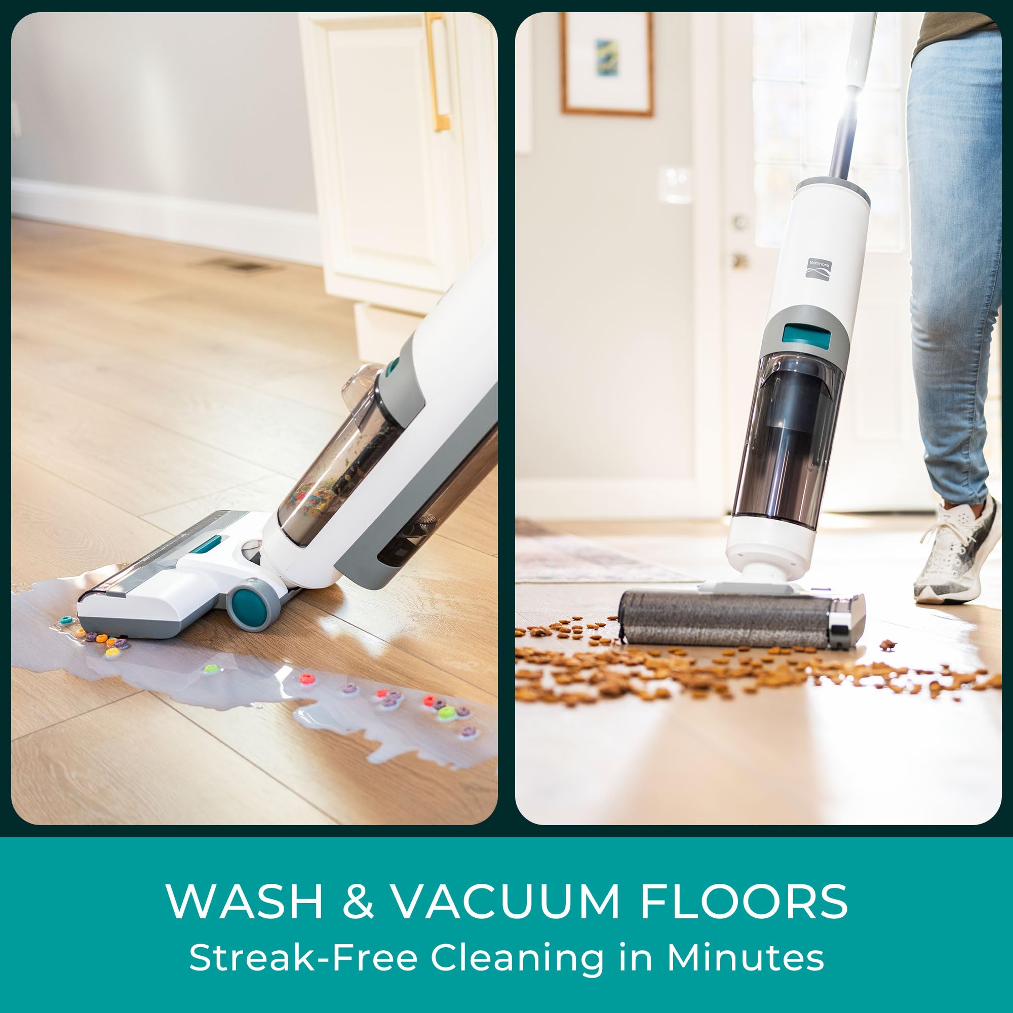 Kenmore Hf5010 Aqualite 3 In 1 Cordless Wet Vacuum Hard Floor Cleaner With Automatic Air Drying, 35Mins Runtime & One Edge Self