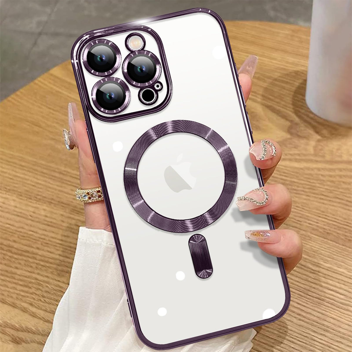 Ziye Magnetic Case For Iphone 16 Pro Max 6.9'' [Compatible With Magsafe] Full Camera Lens Protection, Clear Luxury Cover Soft Tp