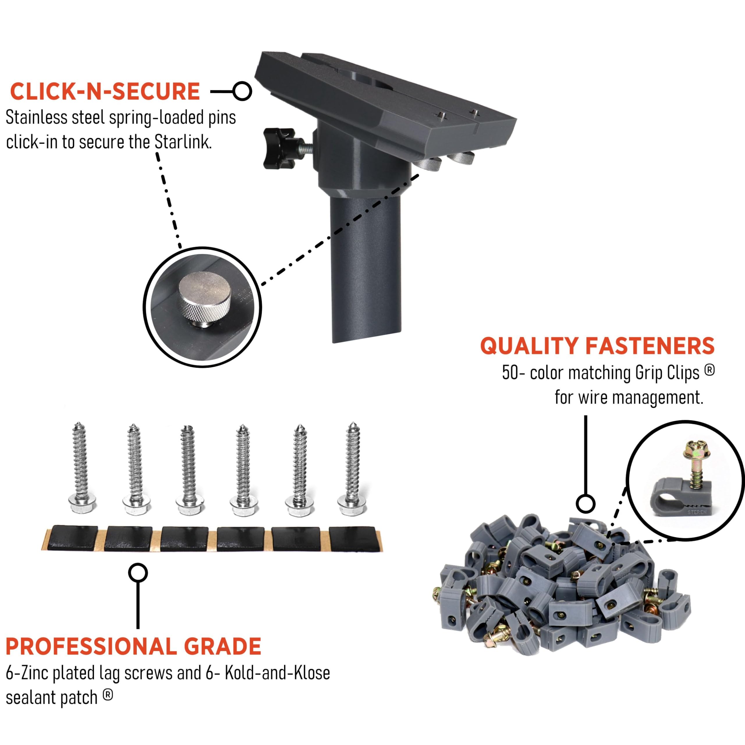 Starlink Generation 3 Roof And Wall Mount Kit Compatible With Gen3 / V3 Starlink Standard Dish
