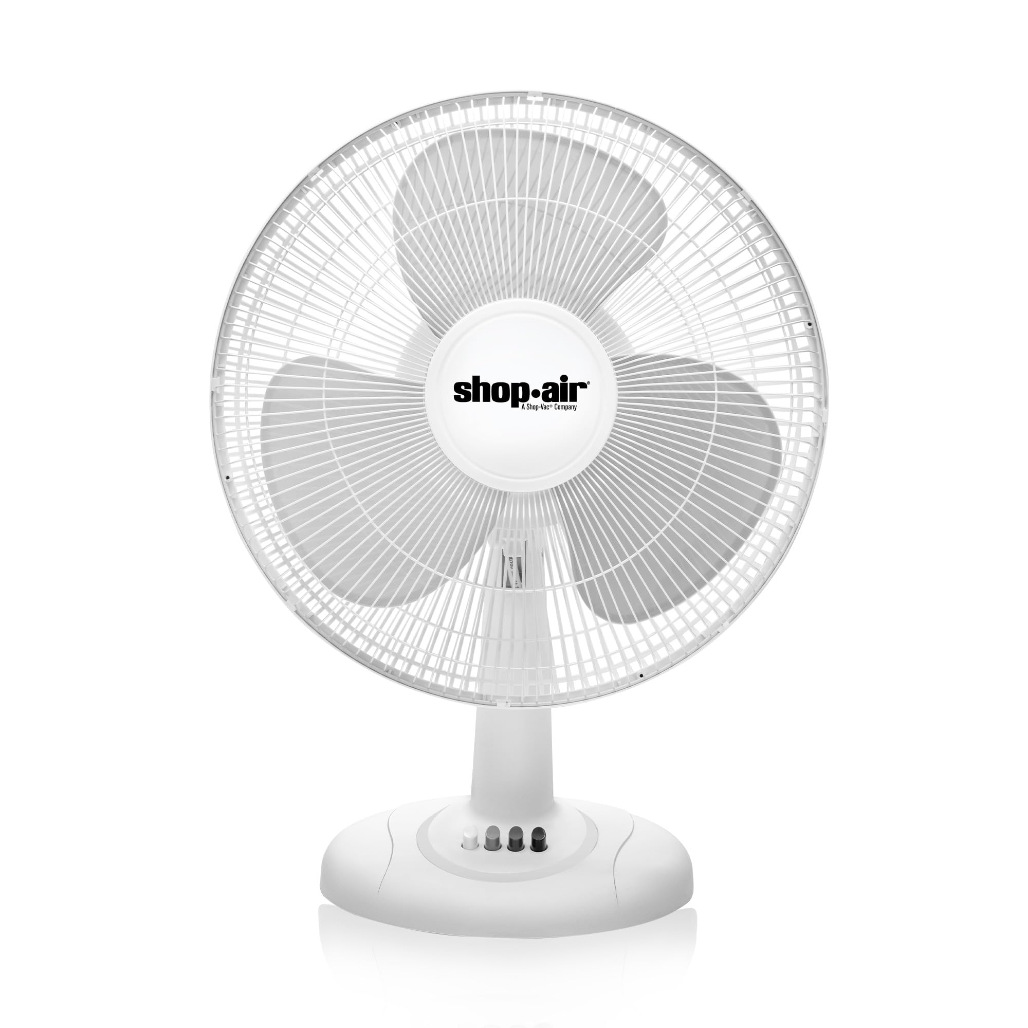 Shop-Air 16 Oscillating Table Fan, 3 Speeds, High-Velocity, Quiet & Powerful Air Circulation, 70 Adjustable Head Tilt,Ideal for