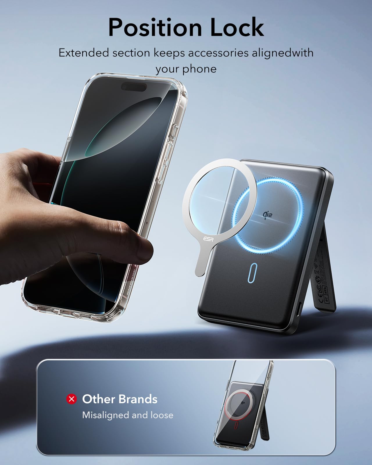 Esr For Magsafe Sticker 360, Magsafe Ring Magnet, 2 Pack Magnetic Ring, Universal Magnetic Wireless Charger Conversion Kit For I