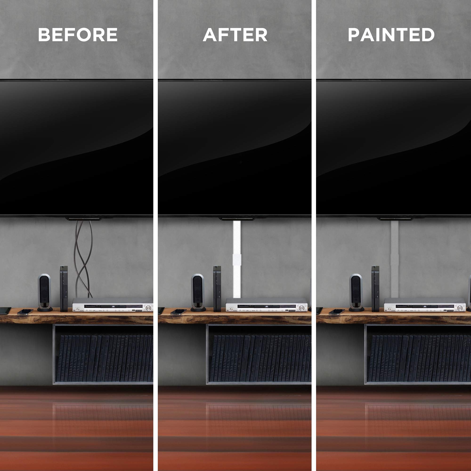 Simple Cord Cable Concealer On Wall Cord Covers   12, 25    Raceways   300    Total Cable Management System Hides Cables, Cords,