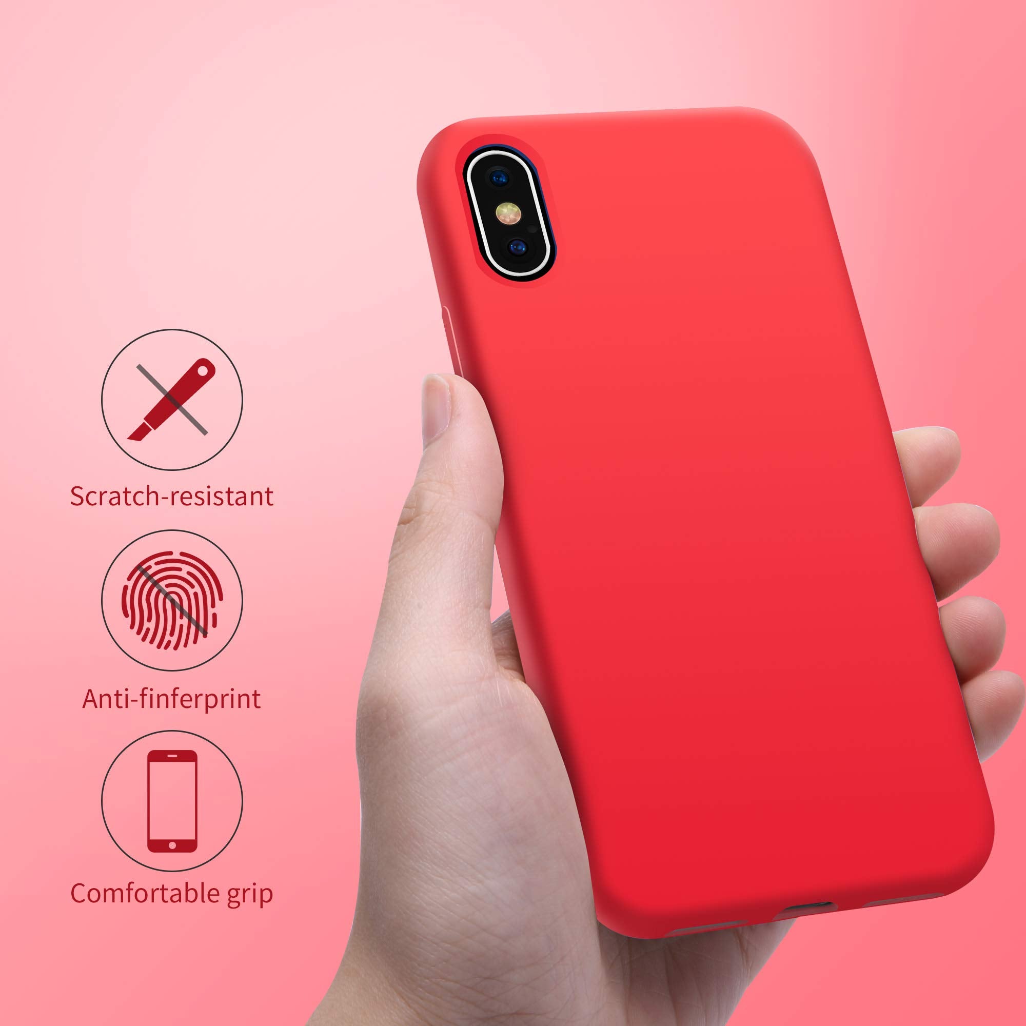 Otofly For Iphone X Case, [Silky And Soft Touch Series] Premium Soft Silicone Rubber Full Body Protective Bumper Case Compatible