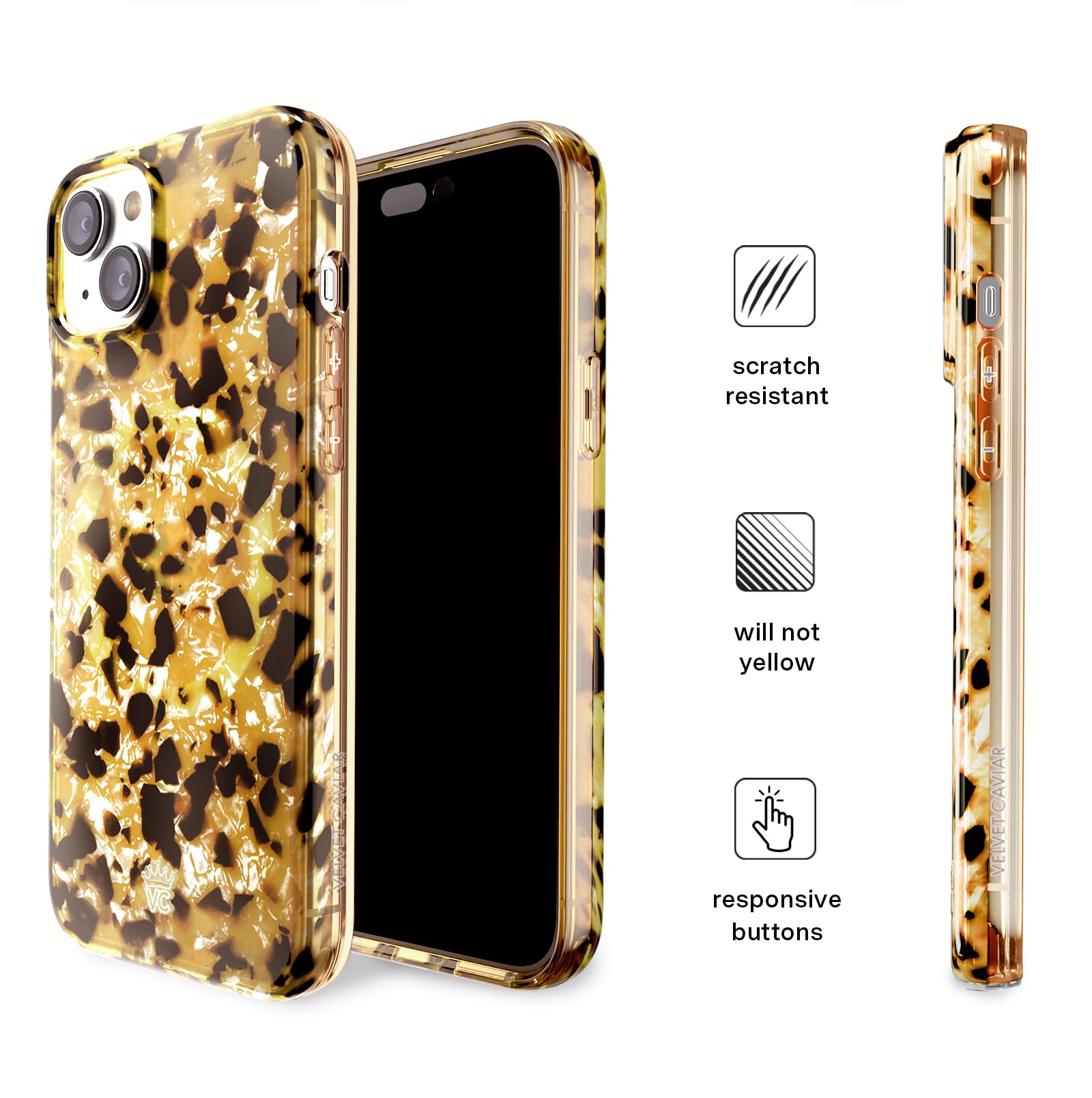 Velvet Caviar Tortoise Shell Phone Case For Iphone 15   Compatible With Magsafe   Luxury Designer Cases [8Ft Drop Tested]   Blon