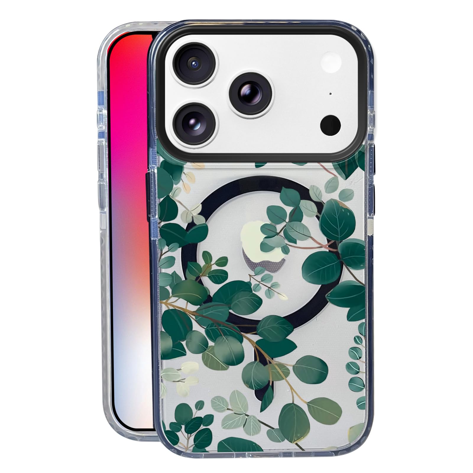 Nimeey Green Leaf for iPhone 17 Pro Case,MagSafe Compatible,Matte Soft Slim Shockproof Cover,Anti-Fingerprint,Anti-Yellowing,Ant