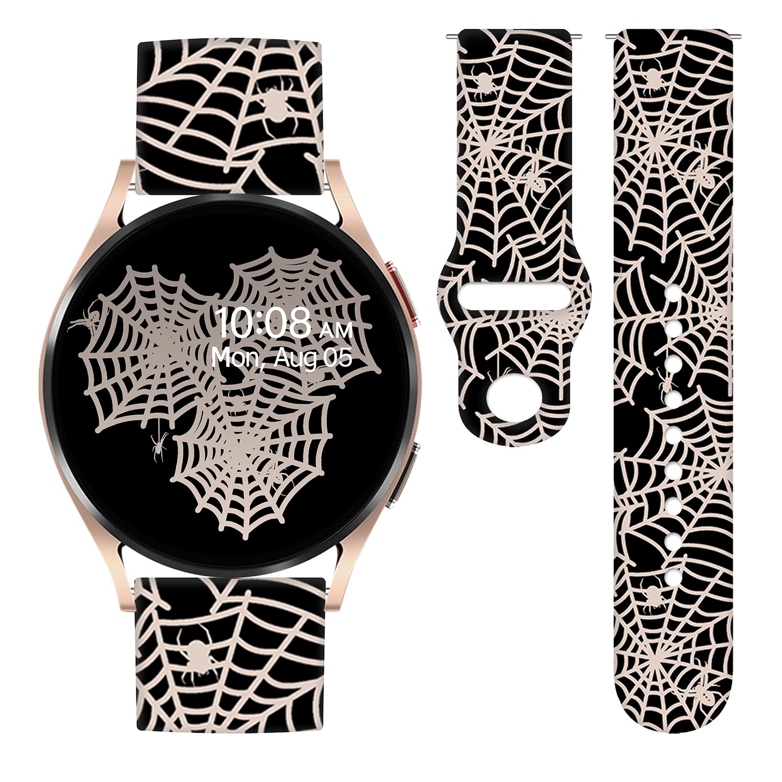 Czhwb Halloween Spider Web Silicone Strap For Samsung Galaxy Watch 40Mm 45Mm, 42Mm 46Mm, 44Mm 48Mm, 40Mm 44Mm, 31Mm 36Mm, 29Mm 3