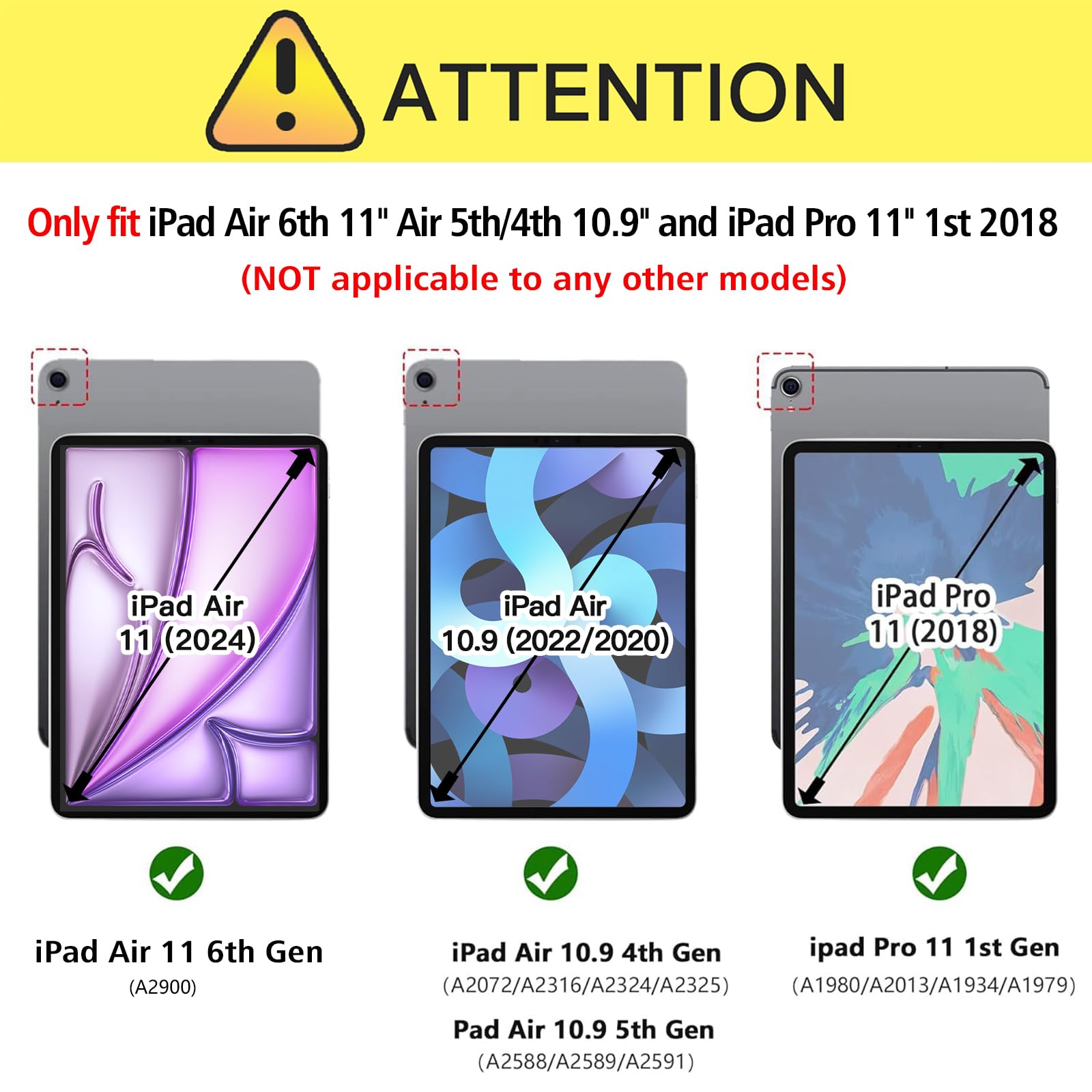 Ztotopcases For Ipad Air 6Th Generation 11 Inch Case M2 2024 & Ipad Air 5Th/4Th Gen 10.9 Inch 2022/2020 & Ipad Pro 11 2018 1St W