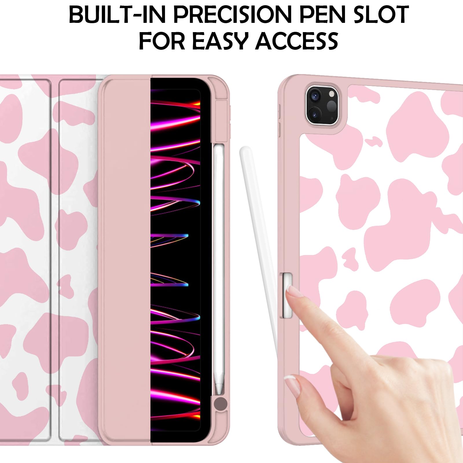 Deokke Compatible With Ipad Pro 11 Inch Case,4Th/3Rd/2Nd/1St Gen(2022/2021/2020/2018) With Pencil Holder Tpu Back Case,Auto Slee