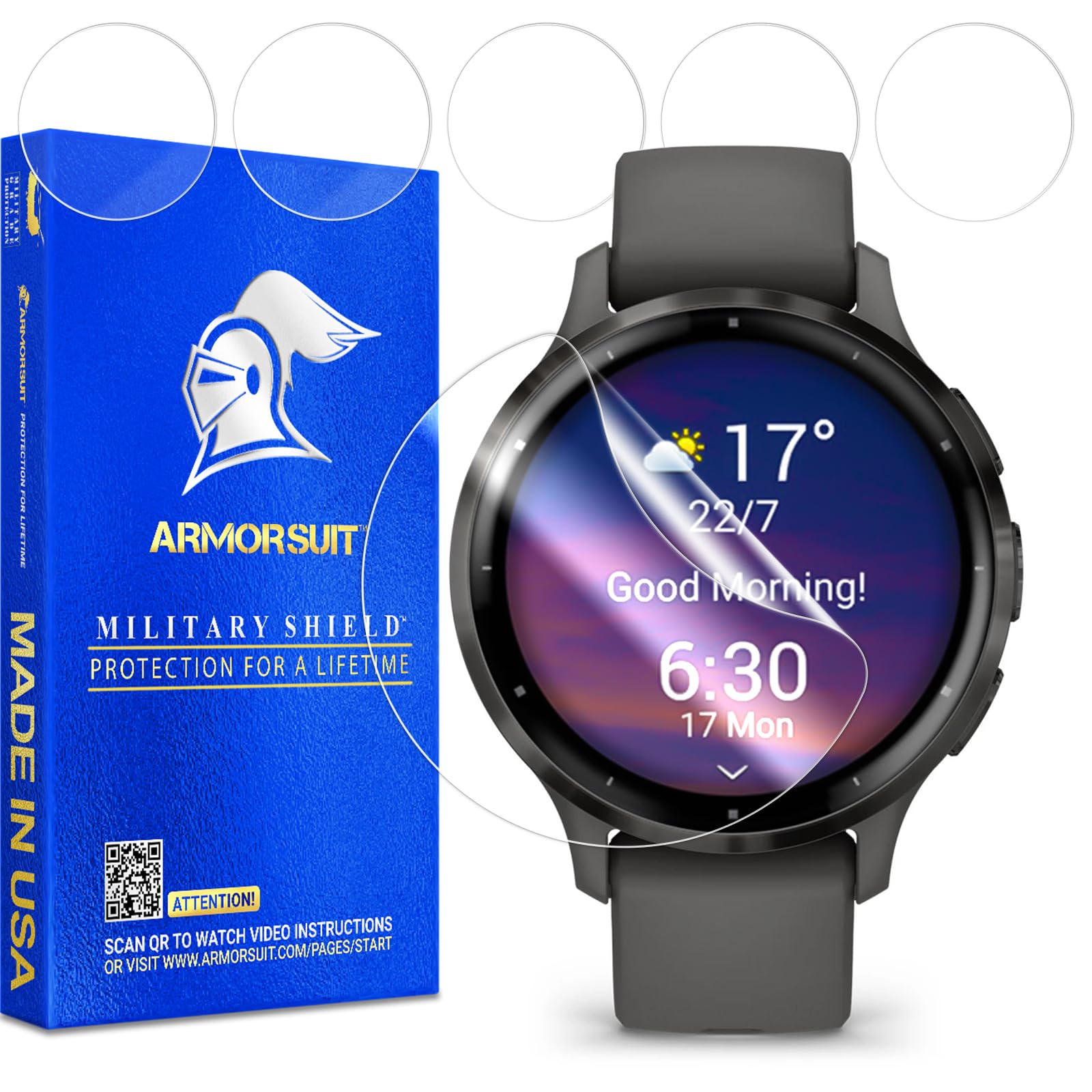 Armorsuit 6 Pack For Garmin Venu 3S (41Mm) Screen Protector Militaryshield Hd Clear Film   Made In Usa