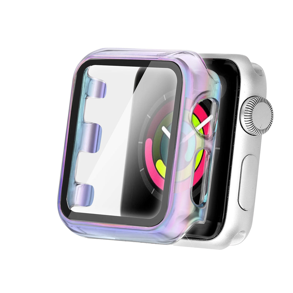 Secbolt 42Mm Case Compatible Apple Watch Band With Built In Tempered Glass Screen Protector  All Around Protective Case For Iwat