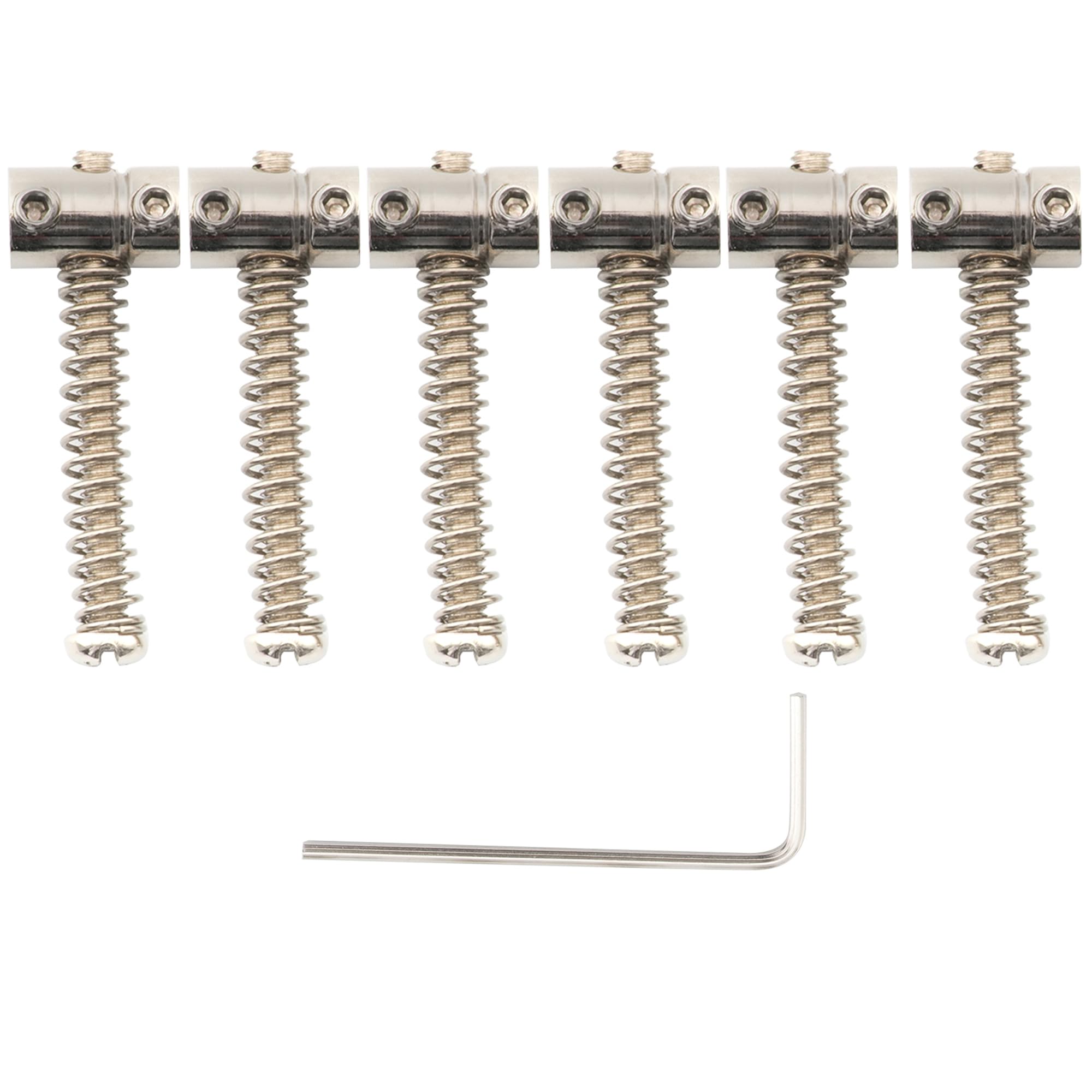 Musiclily Pro 10.8Mm Small Barrel Steel Saddles Round Bridge Saddles For Fender Squier Telecaster Tele Style Electric Guitar, Ni