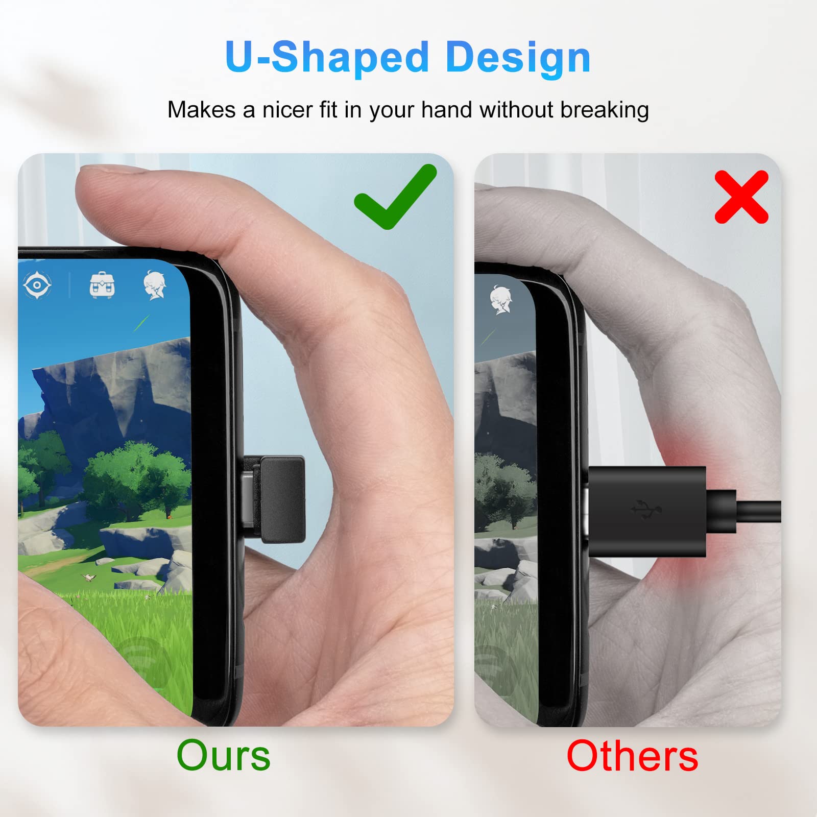 Usb C 180 Degree Angled Adapter, U Shape Usb C 3.1 Male To Female Adapter, Type C Angled Adapter Data Transfer Connector Compati