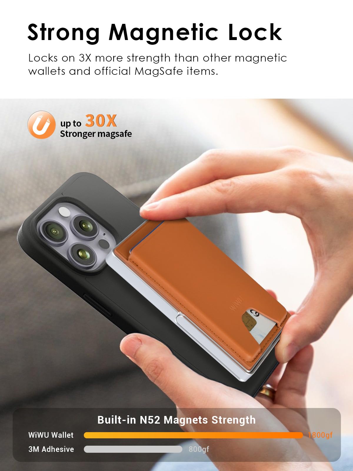 Wiwu Magnetic Wallet 7 Card Holder With Adjustable Stand Rfid Blocking Ultra Lightweight Thin Metal Leather Travel Wallet For Ip