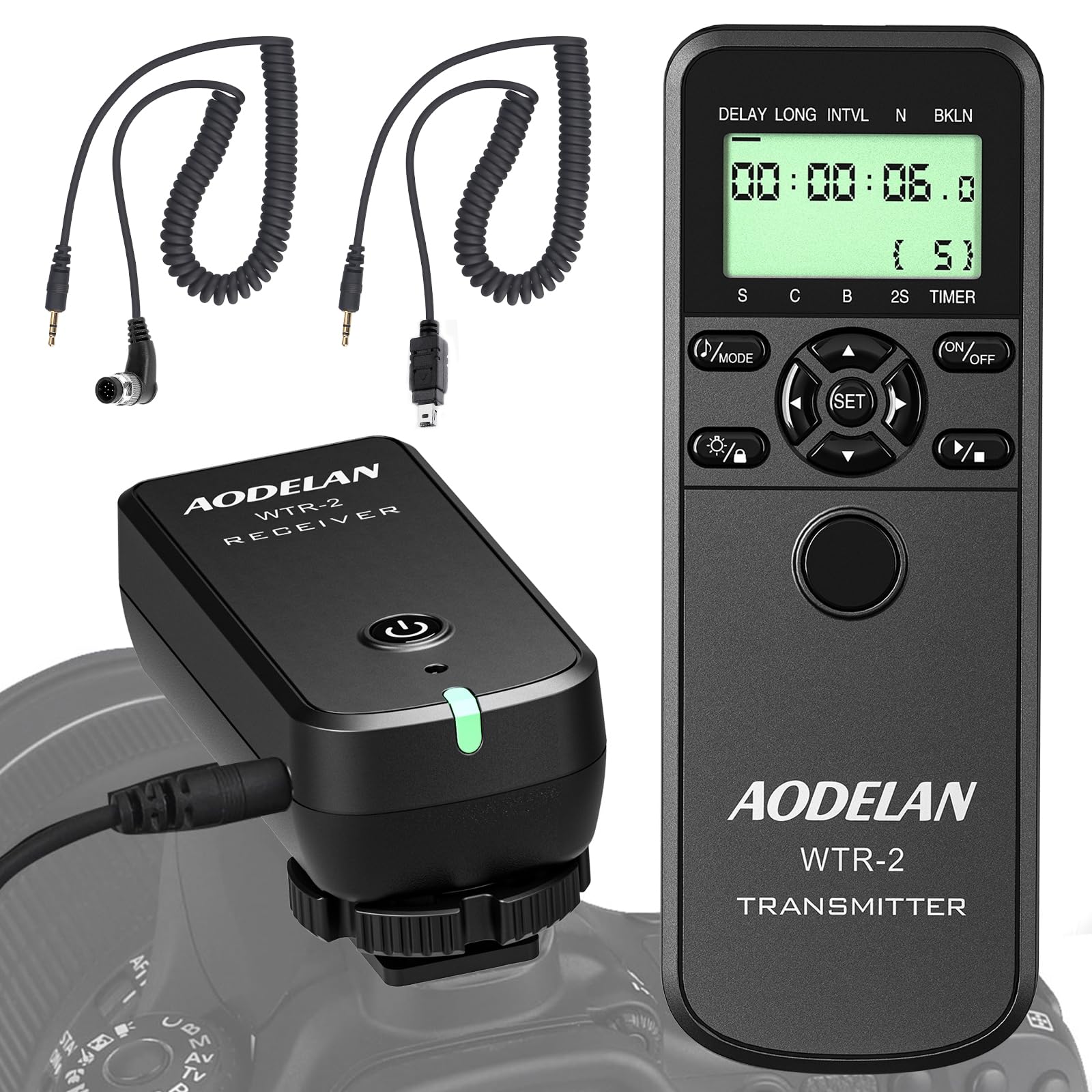 Wireless Shutter Intervalometer Timer Control With Lcd And Hdr For Nikon D750, D5300, D5600, D7200, D7500, Z6, Z7, Z9, D800, D85