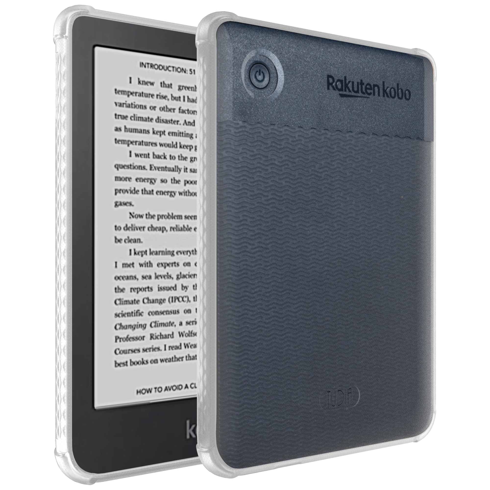 TUDIA SKN Designed for Kobo Clara 2E Case (6) Cover, [Reinforced Corners] Shockproof Slim Anti-Yellowing Silicone Clear Back Lig