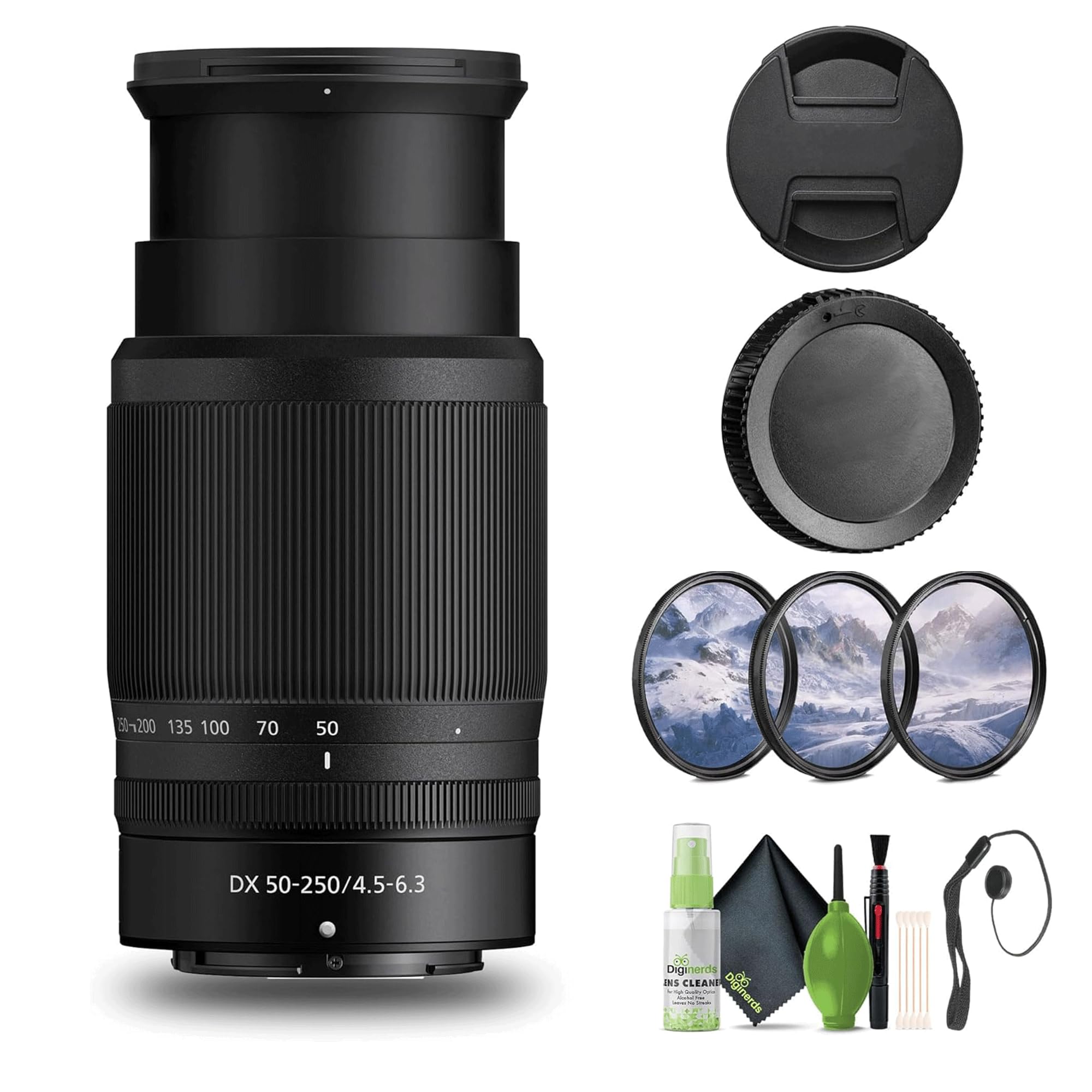 Nikon NIKKOR Z DX 50-250mm f/4.5-6.3 VR Telephoto Zoom Lens Z Series Mirrorless Cameras (20085) + Filter Kit + Cap Keeper + Clea