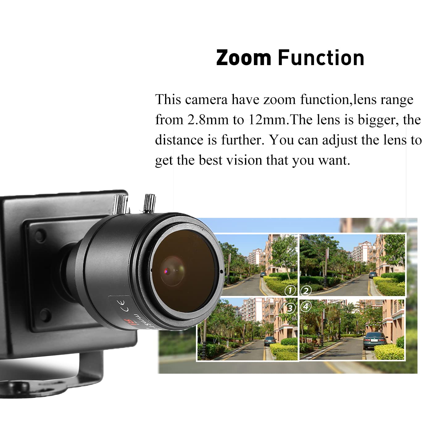 Revodata 5Mp Poe Ip Mini Security Camera, 2.8 12Mm Manual Zoom Lens Small Indoor Surveillance Camera, Motion Detection, Work Wit