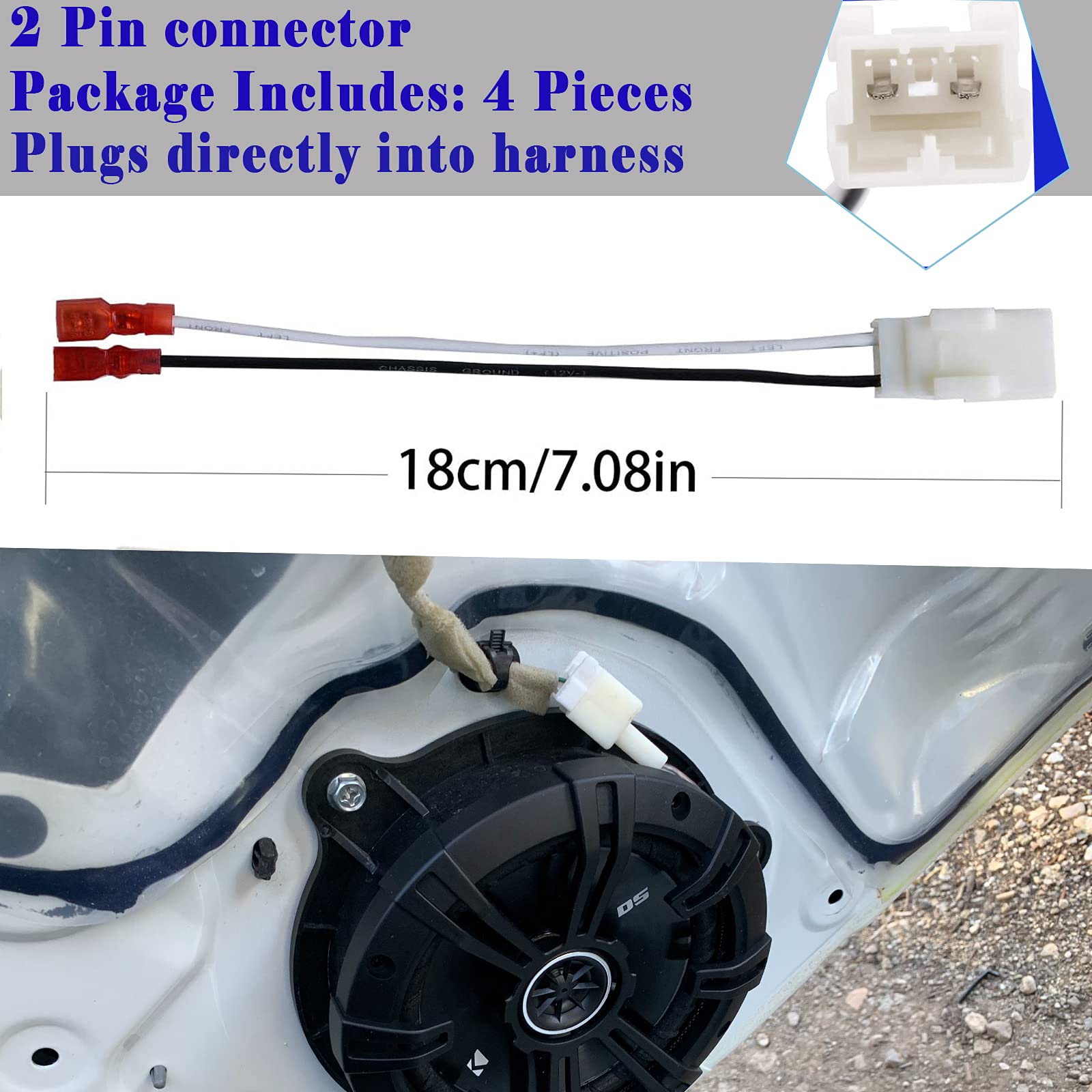 72 6514 Speaker Harness Adapter Compatible With Jeep Wrangler Chrysler Town & Country Speaker Wire Harness Adapter Plug Dodge Dakota Front Rear Door Speaker Wiring Harness Adapter 4 Pack